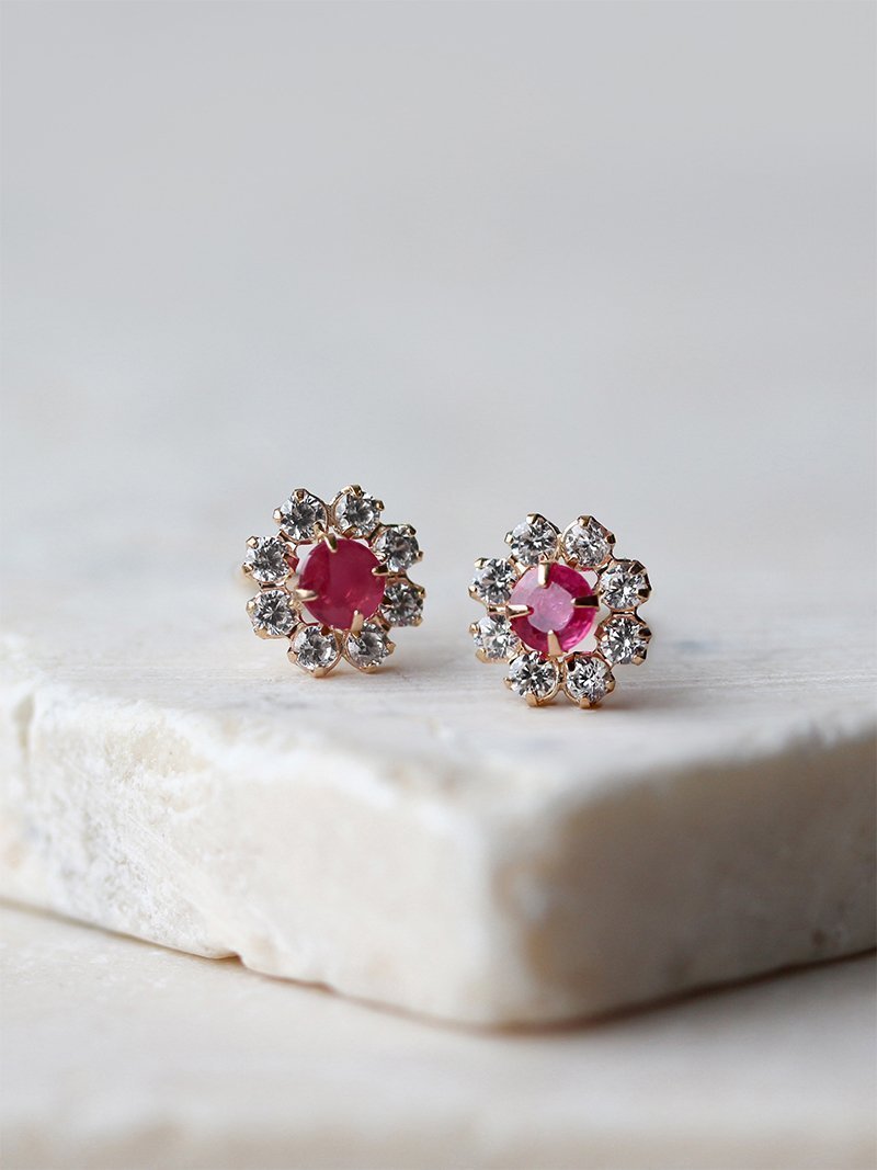 【キュイキュイ/cui-cui】のK10YG 誕生石 インテリア・キッズ・メンズ・レディースファッション・服の通販 founy(ファニー) 　ファッション　Fashion　レディースファッション　Fashion for Women　アクセサリー　Fashion Accessories　ジュエリー　Jewelry, Accessories　ストーン　Stone, Gem-Like　パール　Pearl, Pearl Accent　フラワー　Flower, Floral　ギフト プレゼント　Gift / Present　レッド|ID: prp329100004957196 ipo3291000000037196781