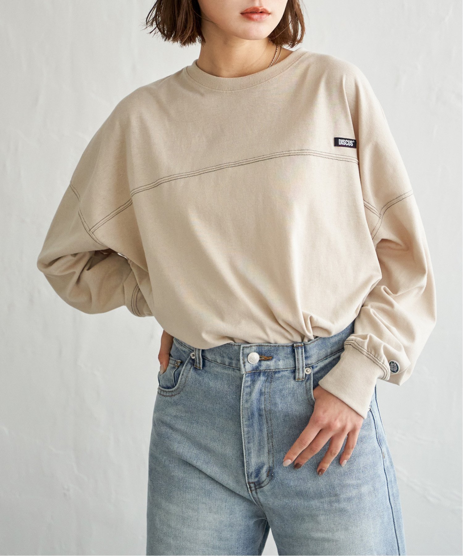 【ノッチ/notch】のDISCUS ATHLETIC ディスカス アスレティック フットボールロンT インテリア・キッズ・メンズ・レディースファッション・服の通販 founy(ファウニー) 　ファッション　Fashion　レディースファッション　Fashion for Women　トップス・カットソー　Cut & Sew Tops　ロングTシャツ・Tシャツ　Longline T-Shirts & Tees　クラシック　Classic, Timeless Style　シンプル　Simple, Minimal　デニム　Denim, Jeans Material　ラウンド　Round, Round Neck　リラックス　Relax, Relaxed Fit　ロング　Long, Long-Length　ワイド　Wide, Wide Fit　ワンポイント　One Point, Statement Accent　おすすめ　Recommended / Our Picks　ベージュ|ID: prp329100004960311 ipo3291000000037400560