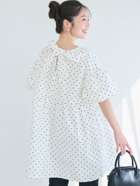【コカ/COCA】の【速乾】バックリボンチュニック 大人の最旬トレンドファッション＆コーディネート founy(ファウニー) ファッション Fashion レディースファッション Fashion for Women トップス・カットソー Cut & Sew Tops 春 Spring ギャザー Gathered, Ruffled シンプル Simple, Minimal チュニック Tunic, Long Top デニム Denim, Jeans Material ドット Polka Dot, Dot Pattern バランス Balance, Style Balance フレア Flare, Flared ポケット Pocket, Pocket Detail 半袖 Short Sleeve, Half Sleeve 無地 Plain, Solid Color リボン Ribbon, Bow 夏 Summer ビジネス 仕事 通勤 Business / Work / Commuting 2026年 2026 2026春夏・S/S Spring/Summer 2026 SS26 |ID:prp329100004960328