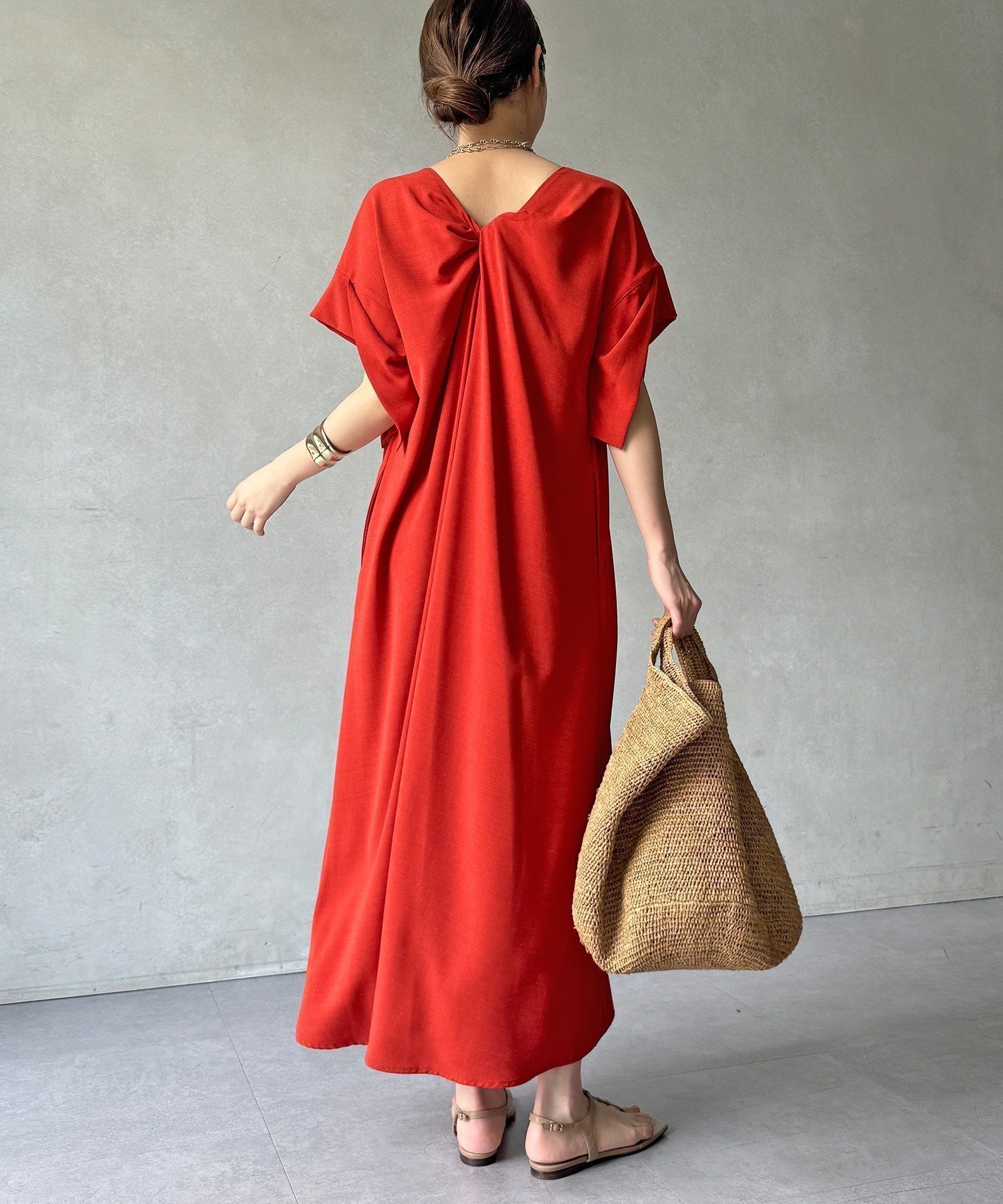 【ドゥドゥ/DouDou】の【WEB限定】接触冷感バックツイストワンピース インテリア・キッズ・メンズ・レディースファッション・服の通販 founy(ファニー) 　ファッション　Fashion　レディースファッション　Fashion for Women　ワンピース　Dresses　スマート　Smart, Elegant　S/S・春夏　SS, Spring/Summer, Warm Season　再入荷　Restock / Back in Stock　夏　Summer　2026年　2026　2026春夏・S/S　Spring/Summer 2026 SS26　オレンジ|ID: prp329100004960335 ipo3291000000037217745