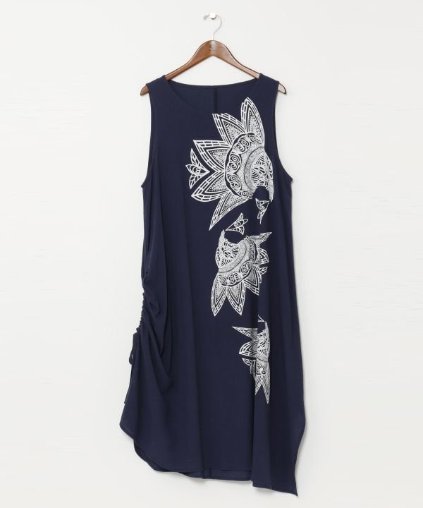 【アミナコレクション/Amina Collection】の【チャイハネ】スキナドノースリーブワンピース インテリア・キッズ・メンズ・レディースファッション・服の通販 founy(ファニー) 　ファッション　Fashion　レディースファッション　Fashion for Women　ワンピース　Dresses　ネイビー|ID: prp329100004960336 ipo3291000000037217750