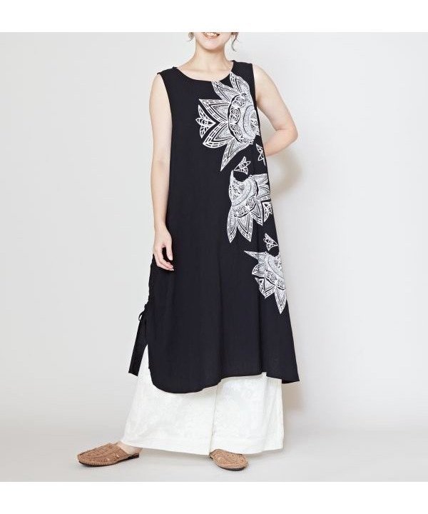 【アミナコレクション/Amina Collection】の【チャイハネ】スキナドノースリーブワンピース インテリア・キッズ・メンズ・レディースファッション・服の通販 founy(ファニー) 　ファッション　Fashion　レディースファッション　Fashion for Women　ワンピース　Dresses　ブラック|ID: prp329100004960336 ipo3291000000037217752