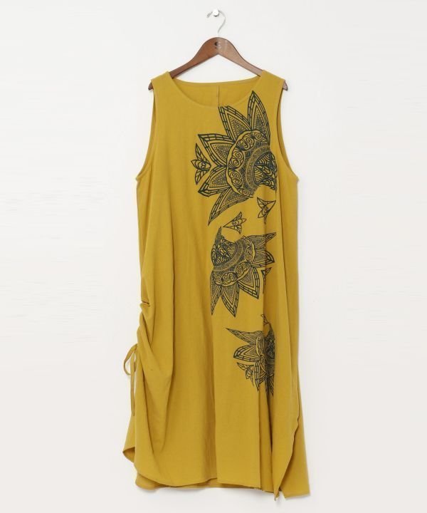 【アミナコレクション/Amina Collection】の【チャイハネ】スキナドノースリーブワンピース インテリア・キッズ・メンズ・レディースファッション・服の通販 founy(ファニー) 　ファッション　Fashion　レディースファッション　Fashion for Women　ワンピース　Dresses　マスタード|ID: prp329100004960336 ipo3291000000037217755