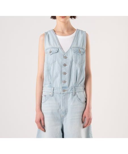 【リーバイス/Levis】のデニムロンパース インテリア・キッズ・メンズ・レディースファッション・服の通販 founy(ファウニー) https://founy.com/ ファッション Fashion レディースファッション Fashion for Women ワンピース Dresses スタンダード Standard, Basic デニム Denim, Jeans Material フィット Fit, Slim Fit ポケット Pocket, Pocket Detail ロンパース Romper, Jumpsuit 夏 Summer |ID: prp329100004960340 ipo3291000000037401227