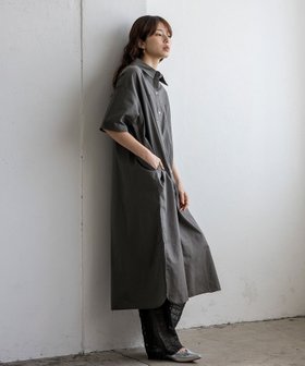 【ヴィータフェリーチェ/VitaFelice】の2WAYロングシャツワンピース 半袖 膝丈 きれいめ レディース 羽織 オーバーサイズ 大人の最旬トレンドファッション＆コーディネート founy(ファウニー) ファッション Fashion レディースファッション Fashion for Women ワンピース Dresses シャツワンピース / 1枚で着映えコーデ Shirt Dresses サンダル Sandals, Summer Shoes シンプル Simple, Minimal スリット Slit, Slit Detail デニム Denim, Jeans Material ポケット Pocket, Pocket Detail 半袖 Short Sleeve, Half Sleeve 羽織 Haori, Light Jacket マキシ Maxi, Full Length マーブル Marble, Marble Pattern リゾート Resort, Vacation Style リラックス Relax, Relaxed Fit 旅行 Travel |ID:prp329100004960346