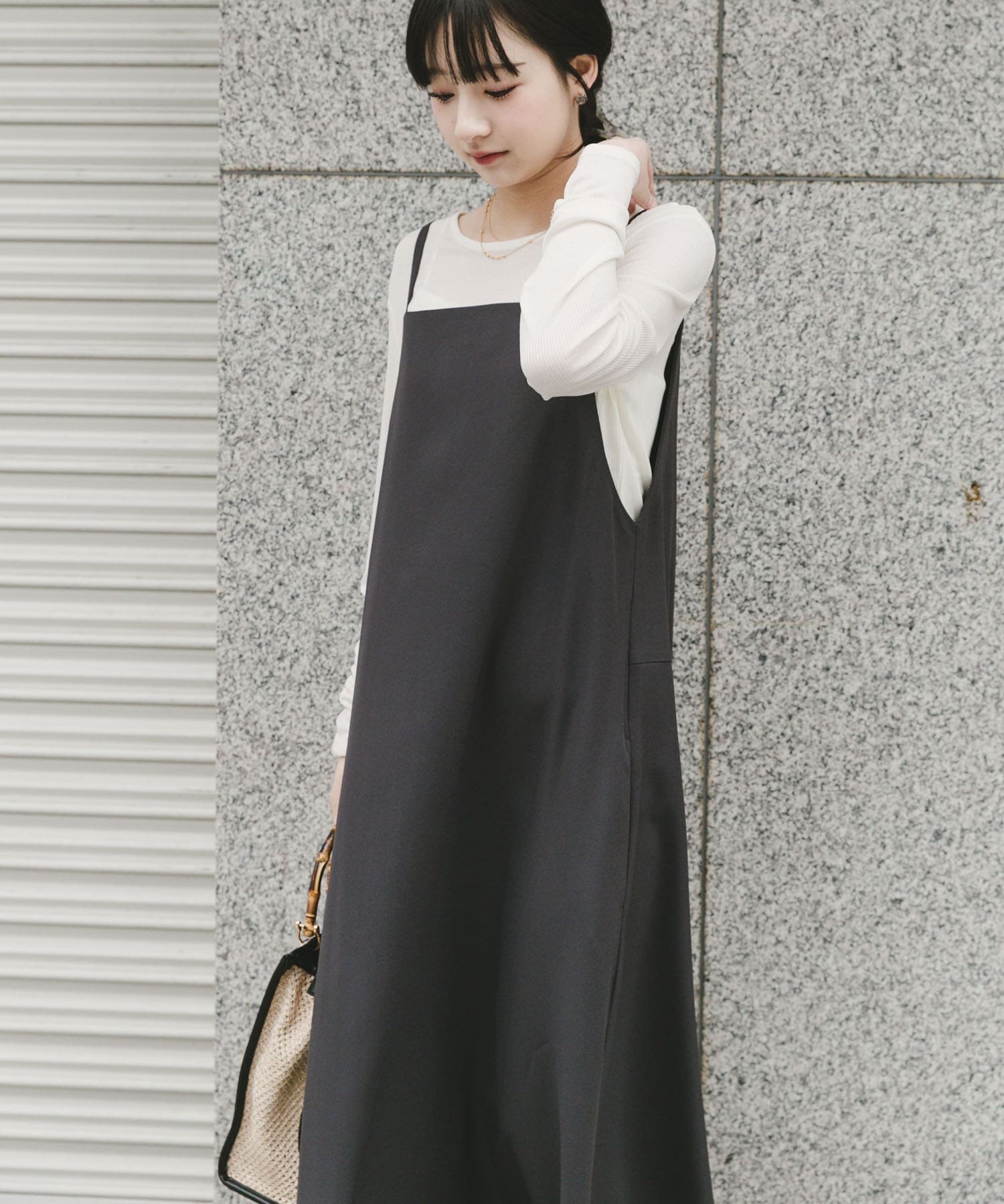 【アイテムズアーバンリサーチ/ITEMS URBAN RESEARCH】のシアーインナーセットワンピース インテリア・キッズ・メンズ・レディースファッション・服の通販 founy(ファウニー) 　ファッション　Fashion　レディースファッション　Fashion for Women　ワンピース　Dresses　2026年　2026　2026春夏・S/S　Spring/Summer 2026 SS26　インナー　Innerwear　シンプル　Simple, Minimal　夏　Summer　S/S・春夏　SS, Spring/Summer, Warm Season　チャコールグレー|ID: prp329100004960363 ipo3291000000037289823
