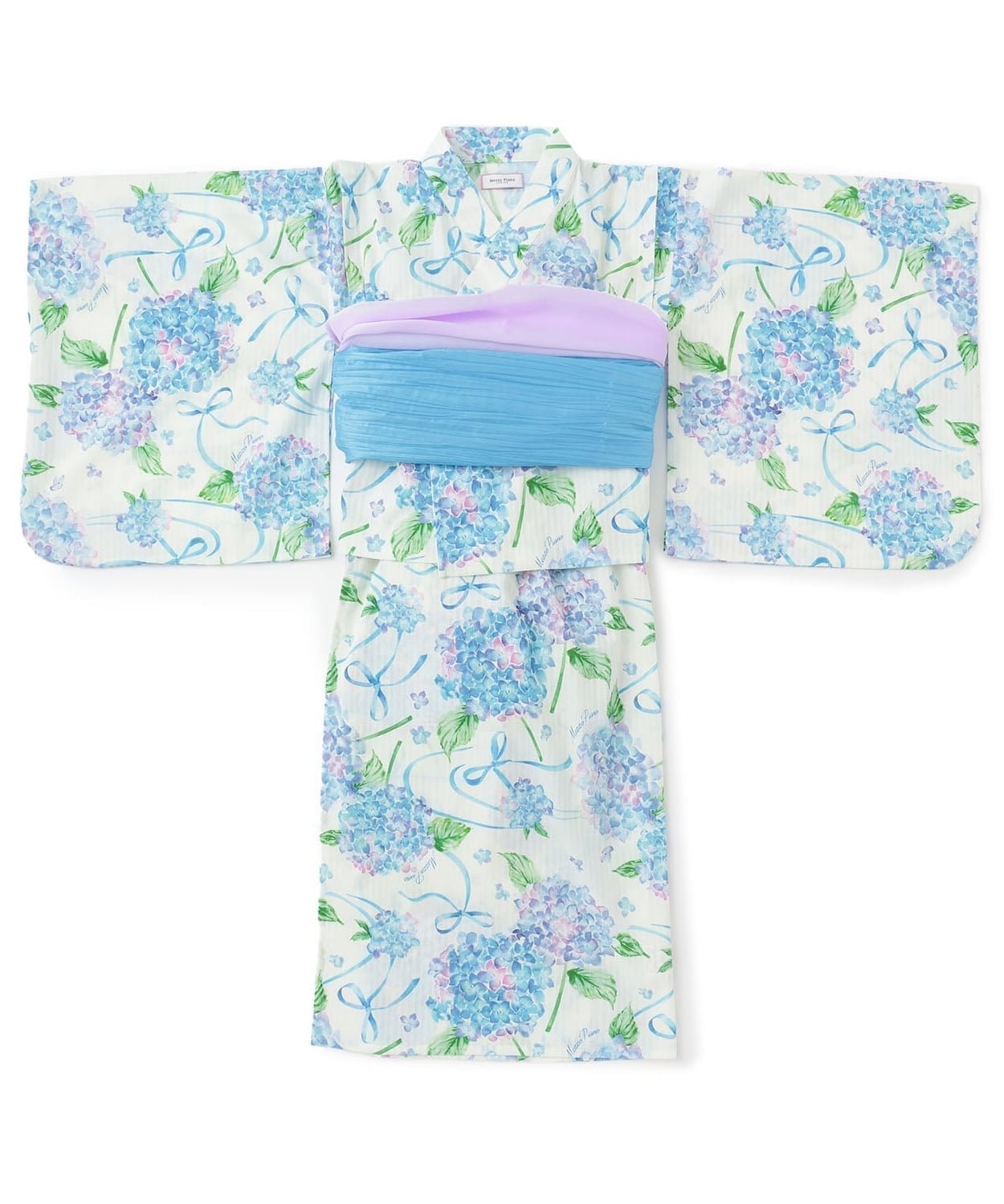 【ナルミヤ オンライン/NARUMIYA ONELINE / KIDS】の【接触冷感】あじさい柄2WAY浴衣 インテリア・キッズ・メンズ・レディースファッション・服の通販 founy(ファニー) 　ファッション　Fashion　キッズファッション　Fashion for Kids　キャミワンピース　Cami Dress, Slip Dress　セパレート　Separate, Two-Piece　ポケット　Pocket, Pocket Detail　リボン　Ribbon, Bow　クリーム|ID: prp329100004960467 ipo3291000000037218560