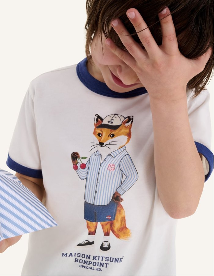 【メゾンキツネ/MAISON KITSUNE / KIDS】のMK×BONPOINT AKIVA COMFORT TEE-SHIRT インテリア・キッズ・メンズ・レディースファッション・服の通販 founy(ファニー) https://founy.com/ ファッション Fashion キッズファッション Fashion for Kids フロント Front, Front Design 半袖 Short Sleeve, Half Sleeve |ID: prp329100004960497 ipo3291000000037218755