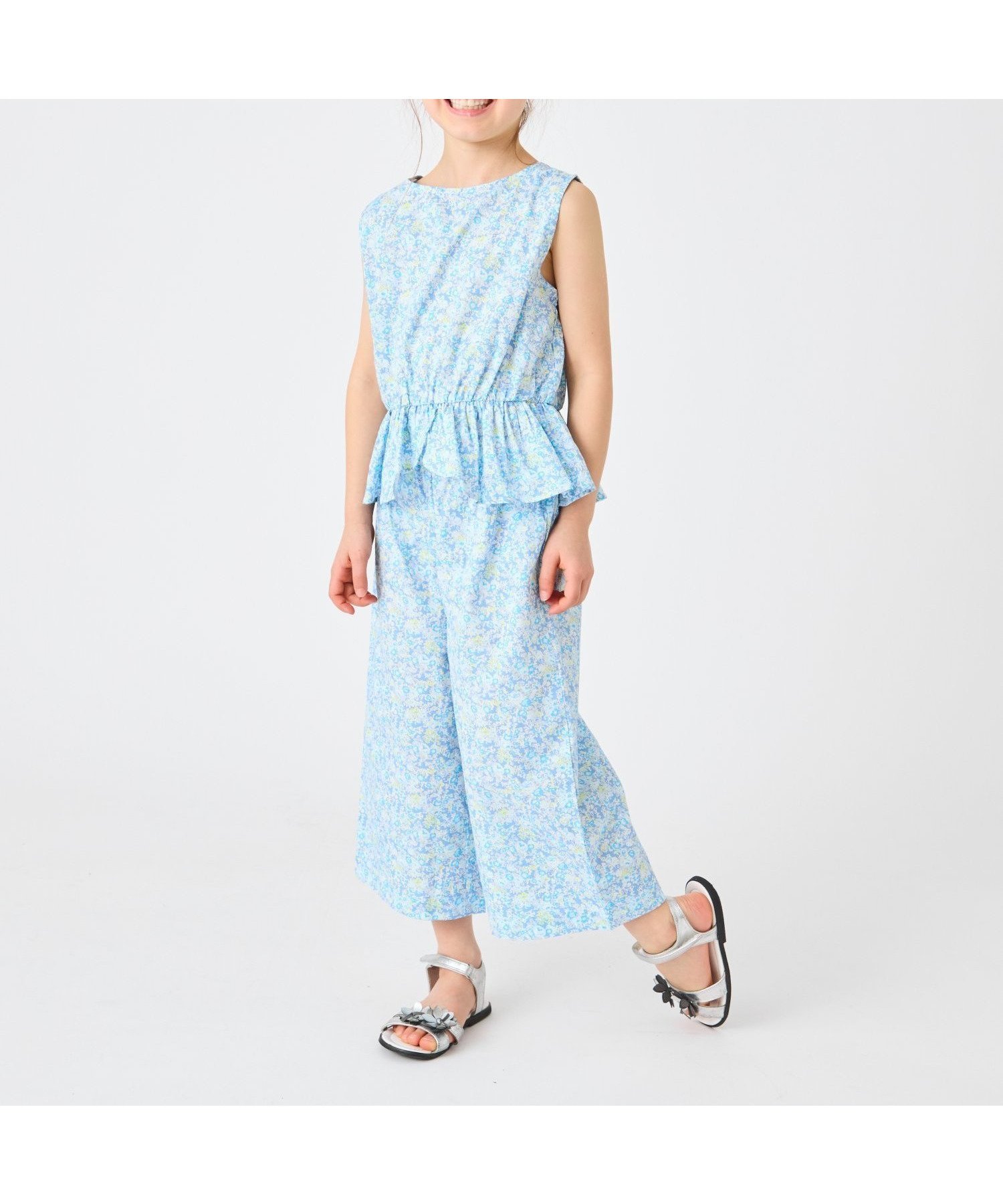 【その他のブランド/Other】のフリルつきセットアップ インテリア・キッズ・メンズ・レディースファッション・服の通販 founy(ファニー) 　ファッション　Fashion　キッズファッション　Fashion for Kids　ギンガム　Gingham, Gingham Fabric　ストライプ　Stripe, Striped Pattern　セットアップ　Set-Up, Coordinated Outfit　チェック　Check, Plaid, Tartan　トレンド　Trend, Trending Now　ドット　Polka Dot, Dot Pattern　フラワー　Flower, Floral　フリル　Frill, Ruffle　ミックス　Mix, Mixed Style　ラベンダー　Lavender　ワイド　Wide, Wide Fit　再入荷　Restock / Back in Stock　フラワーブルー|ID: prp329100004960595 ipo3291000000037219259