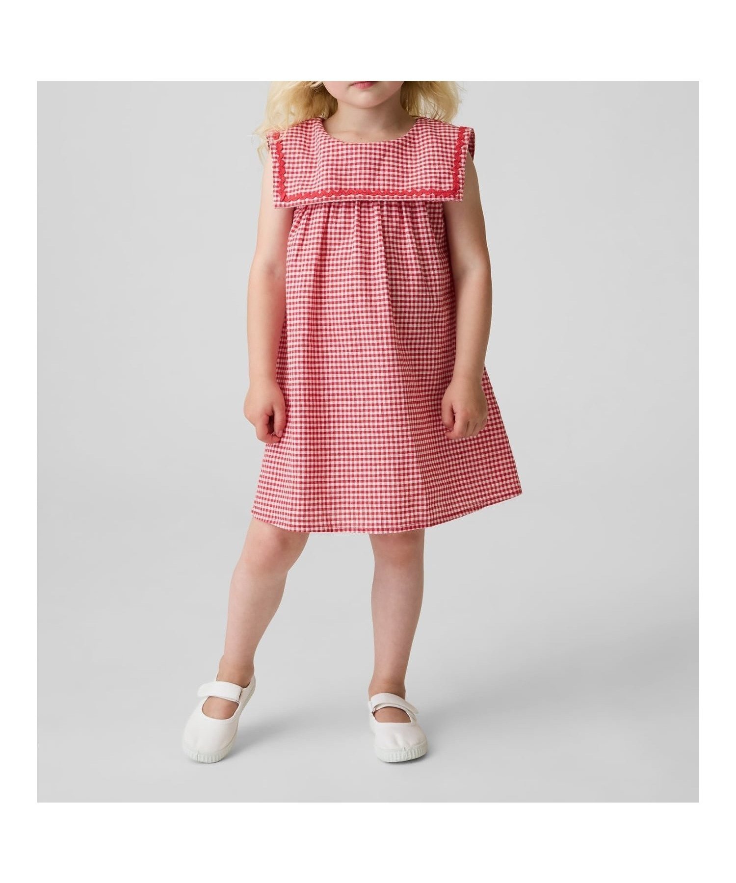 【ギャップ/GAP / KIDS】のコットンリネン ギンガムチェック セーラーワンピース (幼児・ベビー) 人気、トレンドファッション・服の通販 founy(ファニー) 　ファッション　Fashion　キッズファッション　Fashion for Kids　ワンピース　Dresses　ギンガム　Gingham, Gingham Fabric　スカラップ　Scallop, Scalloped Edge　チェック　Check, Plaid, Tartan　ノースリーブ　Sleeveless, No-Sleeve　ベビー　Baby, Babywear　リネン　Linen, Linen Fabric　 other-1|ID: prp329100004960669 ipo3291000000037219673