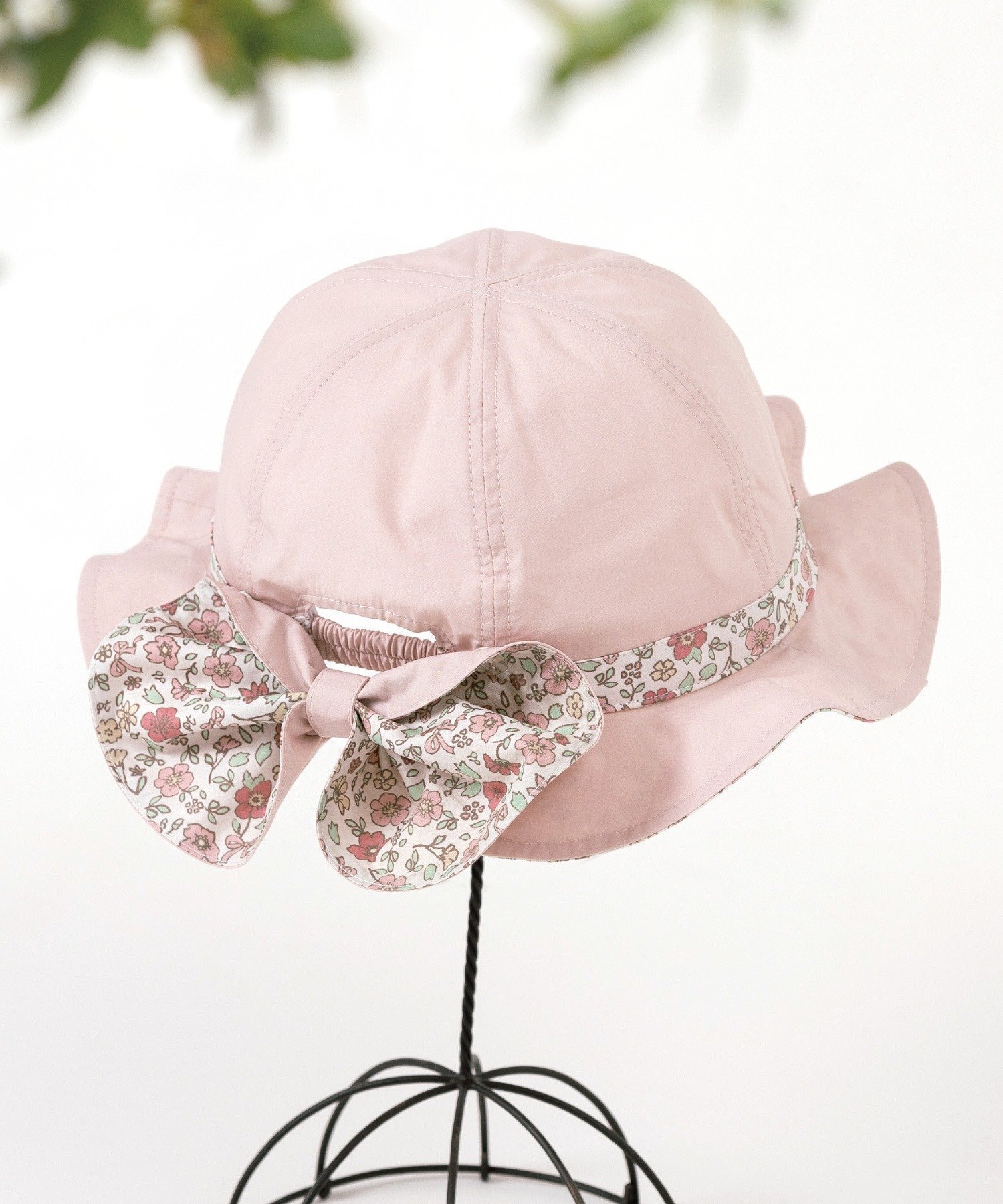 【パンパンテュテュ/panpantutu / KIDS】のUVcutリボンハット(日よけつき) インテリア・キッズ・メンズ・レディースファッション・服の通販 founy(ファニー) 　ファッション　Fashion　キッズファッション　Fashion for Kids　フィット　Fit, Slim Fit　フラワー　Flower, Floral　リボン　Ribbon, Bow　ピンクフラワー|ID: prp329100004960687 ipo3291000000037219744