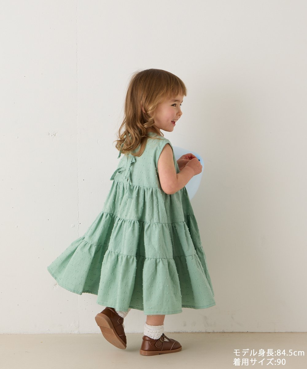 【リジェール/riziere / KIDS】のドビードットバックリボンワンピース インテリア・キッズ・メンズ・レディースファッション・服の通販 founy(ファウニー) 　ファッション　Fashion　キッズファッション　Fashion for Kids　ワンピース　Dresses　ポケット　Pocket, Pocket Detail　人気　Popular, Best Seller　定番　Standard, Basic Item　MINT|ID: prp329100004960705 ipo3291000000037368046