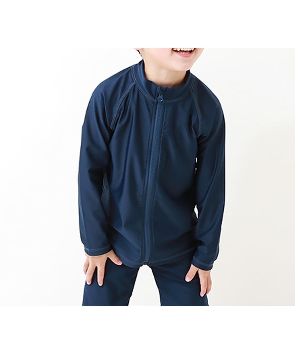【デビロック/devirock / KIDS】のUVカット スクール用 長袖ジップラッシュガード 子供服 キッズ 男の子 女の子 26SS インテリア・キッズ・メンズ・レディースファッション・服の通販 founy(ファニー) 　ファッション　Fashion　キッズファッション　Fashion for Kids　シンプル　Simple, Minimal　ストレッチ　Stretch, Stretchy Fabric　長袖　Long Sleeve, Full Sleeve　フィット　Fit, Slim Fit　水着　Swimsuit, Swimwear　2026年　2026　2026春夏・S/S　Spring/Summer 2026 SS26　001-ネイビー-ネイビー|ID: prp329100004960732 ipo3291000000037219953