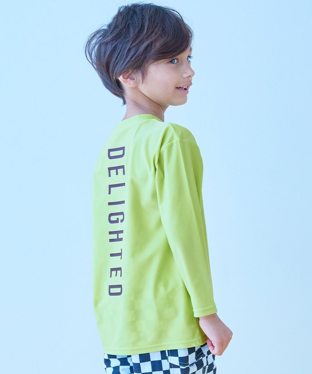 【デビロック/devirock / KIDS】のUVカット Tシャツ型 長袖ラッシュガード 子供服 キッズ 男の子 女の子 海 26SS インテリア・キッズ・メンズ・レディースファッション・服の通販 founy(ファウニー) 　ファッション　Fashion　キッズファッション　Fashion for Kids　ストレッチ　Stretch, Stretchy Fabric　長袖　Long Sleeve, Full Sleeve　フィット　Fit, Slim Fit　プリント　Print, Printed Pattern　2026年　2026　2026春夏・S/S　Spring/Summer 2026 SS26　002-ロゴ-Lイエローグリーン|ID: prp329100004960748 ipo3291000000037333956