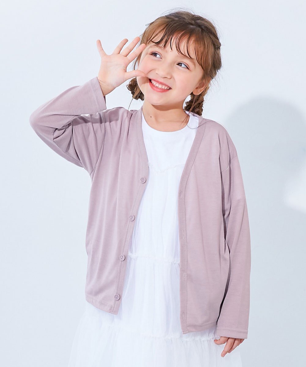 【デビロック/devirock / KIDS】のUVカット カーディガン 子供服 キッズ 男の子 女の子 UVカット UV対策 26SS インテリア・キッズ・メンズ・レディースファッション・服の通販 founy(ファニー) 　ファッション　Fashion　キッズファッション　Fashion for Kids　カットソー　Cut and Sewn Top　カラフル　Colorful Design　カーディガン　Cardigan, Knitwear　ベーシック　Basic, Essential　おすすめ　Recommended / Our Picks　夏　Summer　2026年　2026　2026春夏・S/S　Spring/Summer 2026 SS26　006-Gラベンダー|ID: prp329100004960751 ipo3291000000037220082