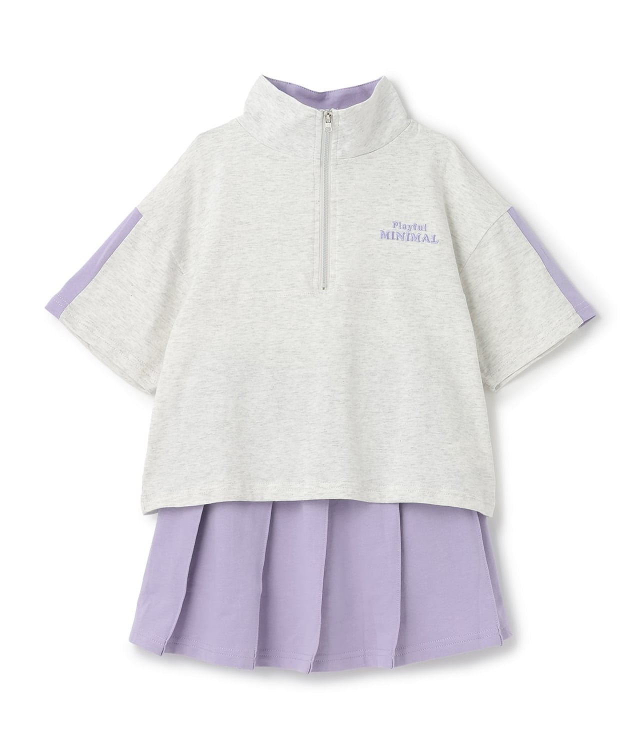 【ナルミヤ オンライン/NARUMIYA ONELINE / KIDS】の【即コーデ完成】【綿100%】ハーフジップ・スカパンセットアップ インテリア・キッズ・メンズ・レディースファッション・服の通販 founy(ファニー) 　ファッション　Fashion　キッズファッション　Fashion for Kids　セットアップ　Set-Up, Coordinated Outfit　シロ杢|ID: prp329100004960783 ipo3291000000037220225