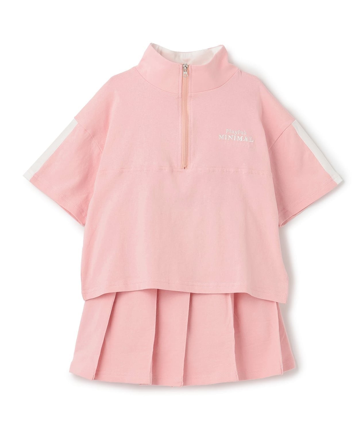 【ナルミヤ オンライン/NARUMIYA ONELINE / KIDS】の【即コーデ完成】【綿100%】ハーフジップ・スカパンセットアップ インテリア・キッズ・メンズ・レディースファッション・服の通販 founy(ファニー) 　ファッション　Fashion　キッズファッション　Fashion for Kids　セットアップ　Set-Up, Coordinated Outfit　ピンク|ID: prp329100004960783 ipo3291000000037220226