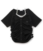 【エフオー オンラインストア/F.O.Online Store / KIDS】のレイヤード風リブT 人気、トレンドファッション・服の通販 founy(ファニー) ファッション Fashion キッズファッション Fashion for Kids トレンド Trend, Trending Now プリント Print, Printed Pattern 半袖 Short Sleeve, Half Sleeve リアル Real, Realistic thumbnail ブラック|ID: prp329100004960795 ipo3291000000037220290