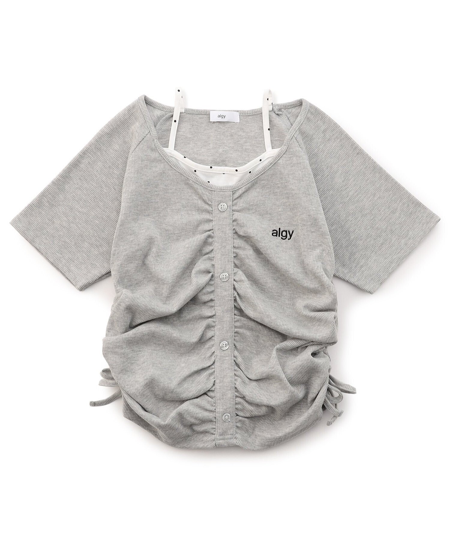 【エフオー オンラインストア/F.O.Online Store / KIDS】のレイヤード風リブT インテリア・キッズ・メンズ・レディースファッション・服の通販 founy(ファニー) 　ファッション　Fashion　キッズファッション　Fashion for Kids　トレンド　Trend, Trending Now　プリント　Print, Printed Pattern　半袖　Short Sleeve, Half Sleeve　リアル　Real, Realistic　グレー|ID: prp329100004960795 ipo3291000000037220292