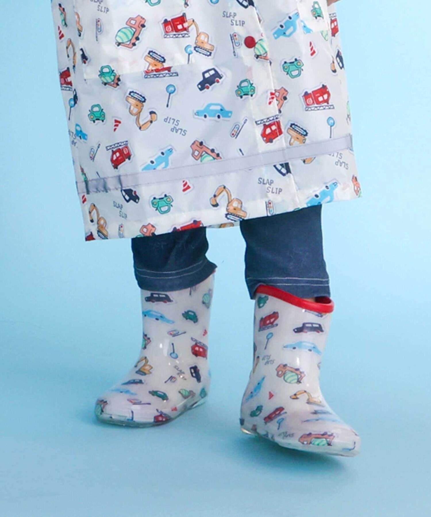 【ベベ オンライン ストア/BEBE ONLINE STORE / KIDS】の【お揃い】はたらくくるま花柄恐竜プリント総柄レインブーツ(13~18cm) 人気、トレンドファッション・服の通販 founy(ファニー) 　ファッション　Fashion　キッズファッション　Fashion for Kids　春　Spring　カラフル　Colorful Design　コレクション　Collection, Seasonal Line　傘　Umbrella, Parasol　ショート　Short, Short Length　パープル　Purple, Violet　フェミニン　Feminine, Girly　フレンチ　French, French Style　プリント　Print, Printed Pattern　モチーフ　Motif, Design Theme　リボン　Ribbon, Bow　ループ　Loop, Loop Knit　S/S・春夏　SS, Spring/Summer, Warm Season　夏　Summer　エレガント 上品　Elegant　2026年　2026　2026春夏・S/S　Spring/Summer 2026 SS26　 other-1|ID: prp329100004960800 ipo3291000000037220308