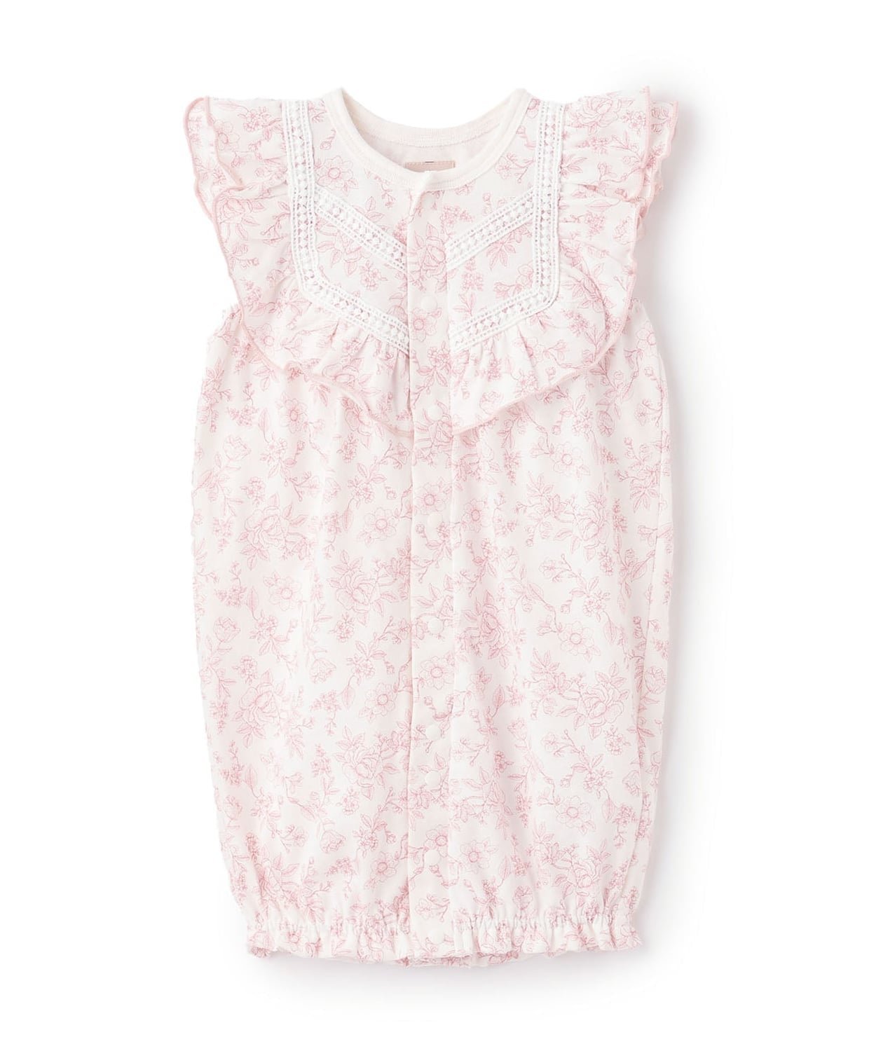 【ナルミヤ オンライン/NARUMIYA ONELINE / KIDS】の花柄フリル2wayオール インテリア・キッズ・メンズ・レディースファッション・服の通販 founy(ファニー) 　ファッション　Fashion　キッズファッション　Fashion for Kids　パイピング　Piping, Trim Design　フリル　Frill, Ruffle　ポケット　Pocket, Pocket Detail　レース　Lace, Lace Fabric　ライト ピンク|ID: prp329100004960818 ipo3291000000037220407