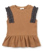 【エフオー オンラインストア/F.O.Online Store / KIDS】のWEB限定 袖フリルワッフルTシャツ 人気、トレンドファッション・服の通販 founy(ファニー) ファッション Fashion キッズファッション Fashion for Kids フリル Frill, Ruffle ワッフル Waffle, Waffle Knit 半袖 Short Sleeve, Half Sleeve thumbnail ブラウン|ID: prp329100004960829 ipo3291000000037220453