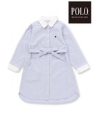 【ベベ オンライン ストア/BEBE ONLINE STORE / KIDS】の【POLO BCS(ポロ・ビーシーエス)*SLAP SLIPコラボ】【お揃い】ベルト付き襟カフスバイカラーストライプ柄シャツワンピース(80~130cm) ブルー系|ID: prp329100004960834 ipo3291000000037220478