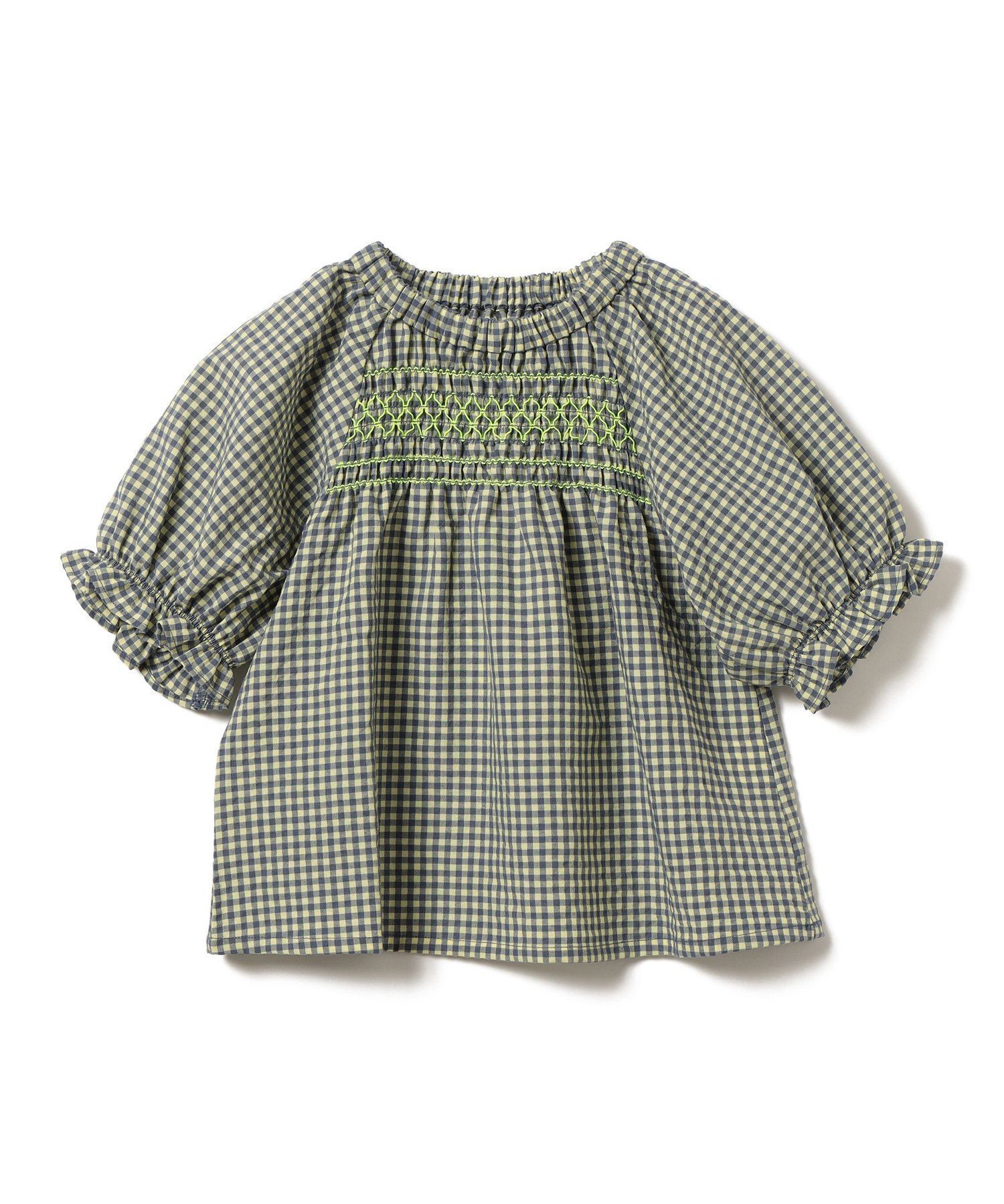 【ビームス ミニ/BEAMS mini / KIDS】のスモッキング チェック ブラウス 2026SS(90~140cm) インテリア・キッズ・メンズ・レディースファッション・服の通販 founy(ファニー) 　ファッション　Fashion　キッズファッション　Fashion for Kids　ギンガム　Gingham, Gingham Fabric　スモッキング　Smocking, Gathered Stitching　チェック　Check, Plaid, Tartan　ネオン　Neon, Neon Color　ベーシック　Basic, Essential　ミックス　Mix, Mixed Style　楽ちん　Easy Fit, Comfortable　おすすめ　Recommended / Our Picks　2026年　2026　2026春夏・S/S　Spring/Summer 2026 SS26　LIGHT YELLOW|ID: prp329100004960840 ipo3291000000037220501