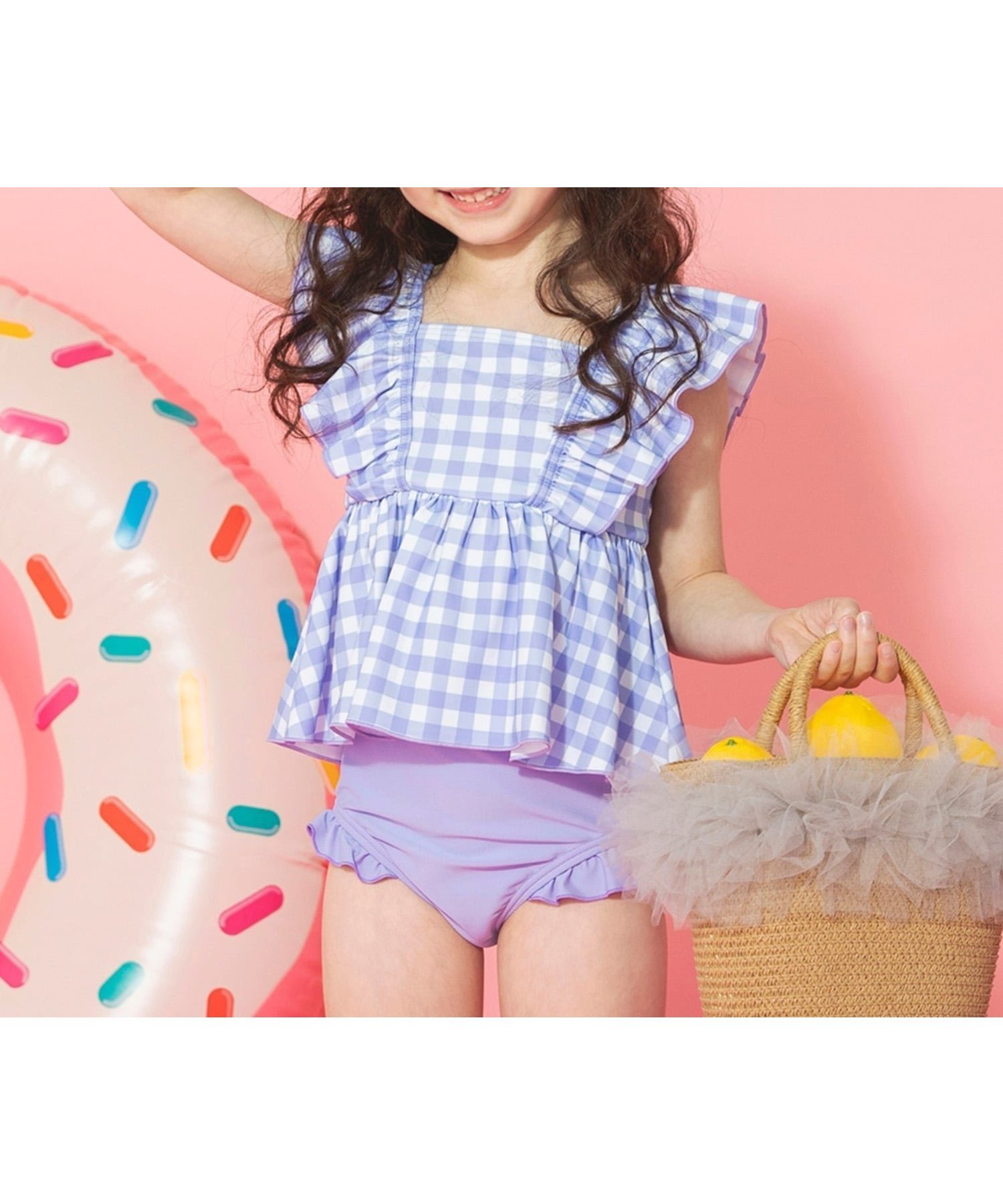 【ブランシェス/branshes / KIDS】の【水着 / SWIM】フリルタンキニ インテリア・キッズ・メンズ・レディースファッション・服の通販 founy(ファニー) 　ファッション　Fashion　キッズファッション　Fashion for Kids　セパレート　Separate, Two-Piece　フリル　Frill, Ruffle　人気　Popular, Best Seller　水着　Swimsuit, Swimwear　無地　Plain, Solid Color　ラベンダー|ID: prp329100004960866 ipo3291000000037220610