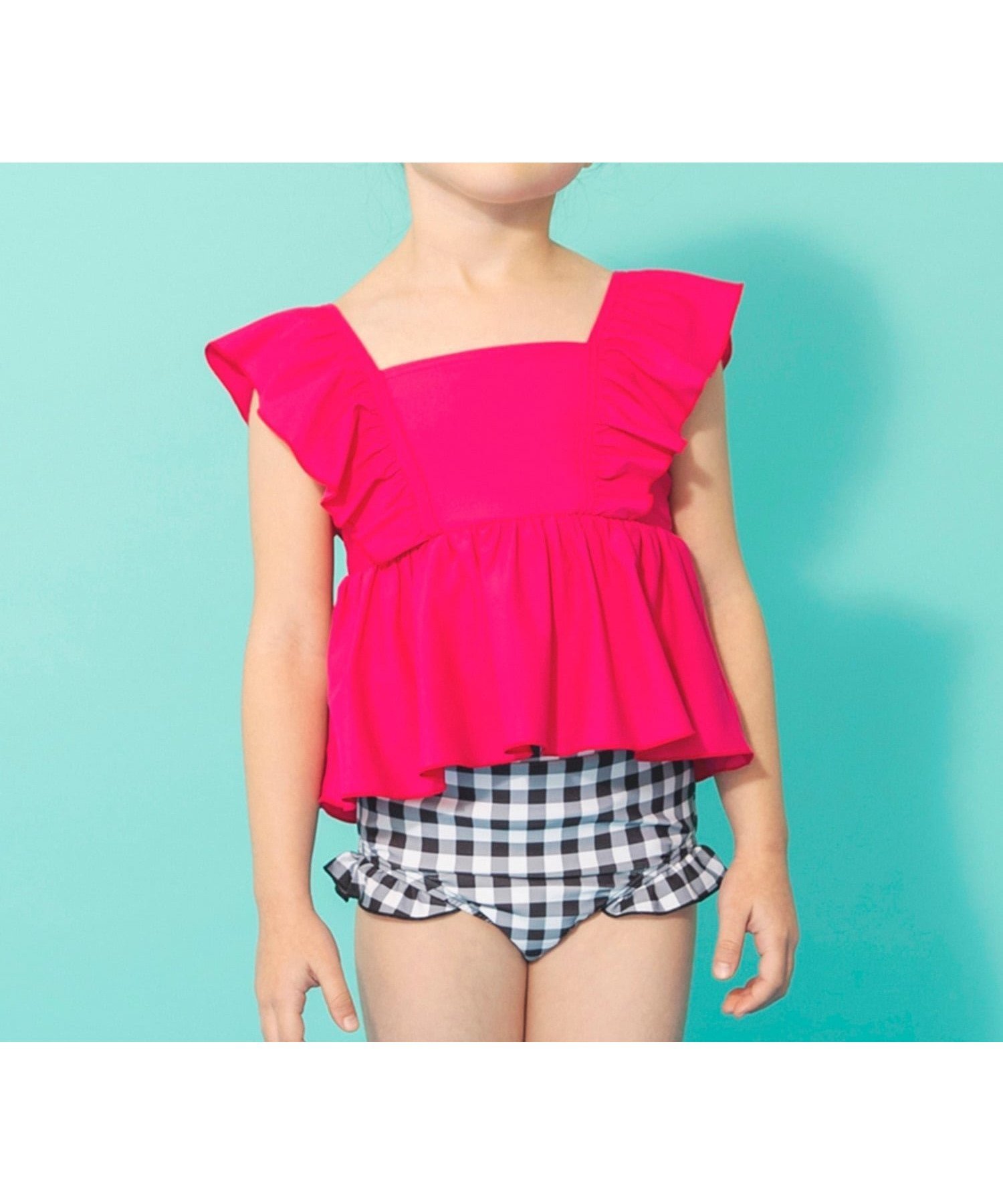 【ブランシェス/branshes / KIDS】の【水着 / SWIM】フリルタンキニ インテリア・キッズ・メンズ・レディースファッション・服の通販 founy(ファニー) 　ファッション　Fashion　キッズファッション　Fashion for Kids　セパレート　Separate, Two-Piece　フリル　Frill, Ruffle　人気　Popular, Best Seller　水着　Swimsuit, Swimwear　無地　Plain, Solid Color　ピンク|ID: prp329100004960866 ipo3291000000037220617