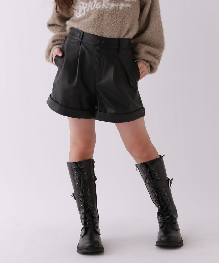 【レピピアルマリオ/repipi armario / KIDS】の【10C REPIPI】フェイクレザーショートパンツ インテリア・キッズ・メンズ・レディースファッション・服の通販 founy(ファニー) https://founy.com/ ファッション Fashion キッズファッション Fashion for Kids ボトムス Bottoms 厚底 Platform Shoes ショート Short, Short Length シンプル Simple, Minimal スウェット / スエット Sweatshirt, Sweatwear ソックス Socks, Hosiery フェイクレザー Faux Leather, PU Leather ヘアアクセ Hair Accessory, Hair Clip リボン Ribbon, Bow ルーズ Loose, Oversized レース Lace, Lace Fabric おすすめ Recommended / Our Picks |ID: prp329100004960900 ipo3291000000037220789