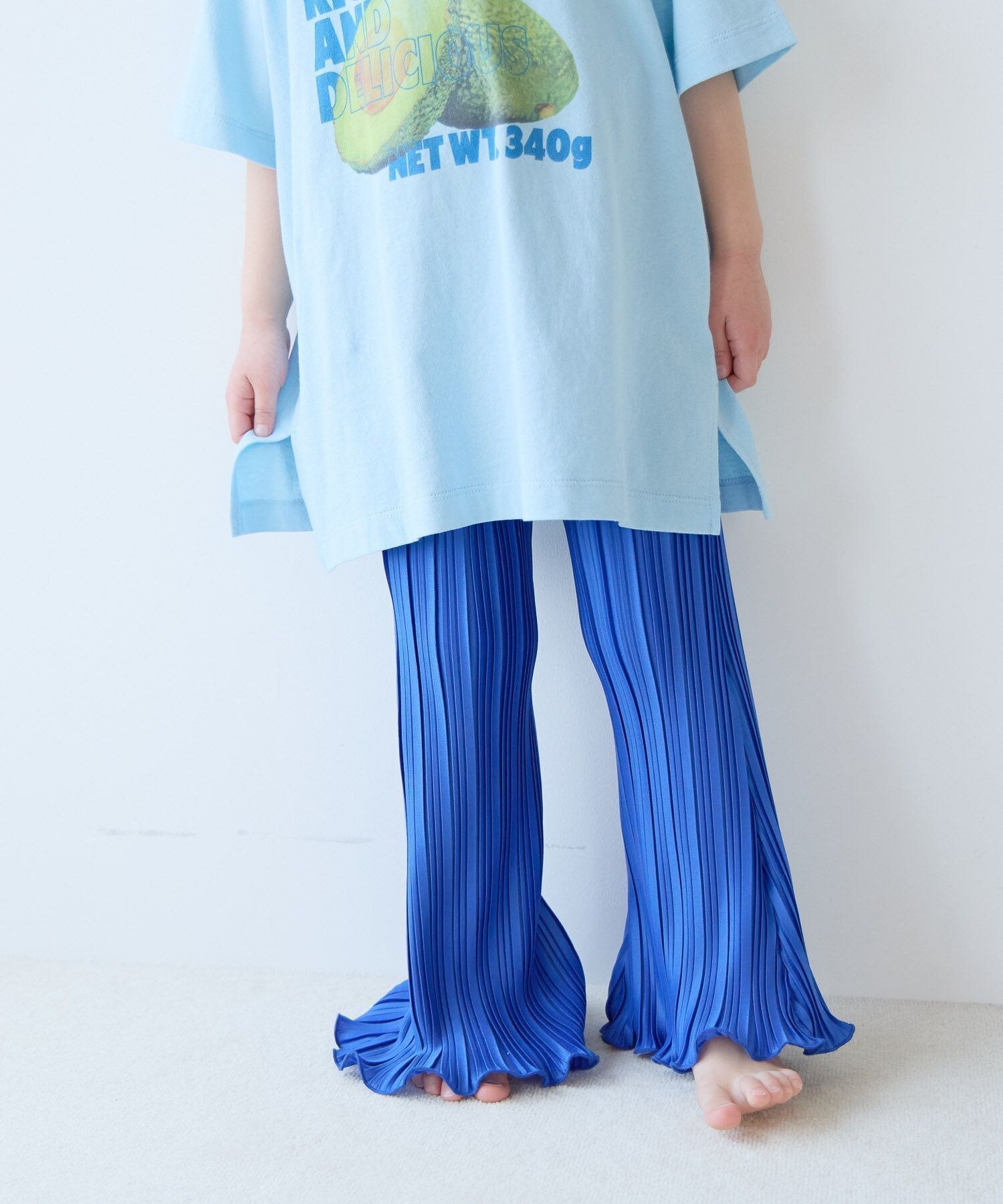 【ローリーズファーム/LOWRYS FARM / KIDS】のカラープリーツパンツ インテリア・キッズ・メンズ・レディースファッション・服の通販 founy(ファウニー) 　ファッション　Fashion　キッズファッション　Fashion for Kids　ボトムス　Bottoms　シンプル　Simple, Minimal　パープル　Purple, Violet　プリーツ　Pleats, Pleated　夏　Summer　ブルー|ID: prp329100004960964 ipo3291000000037368143