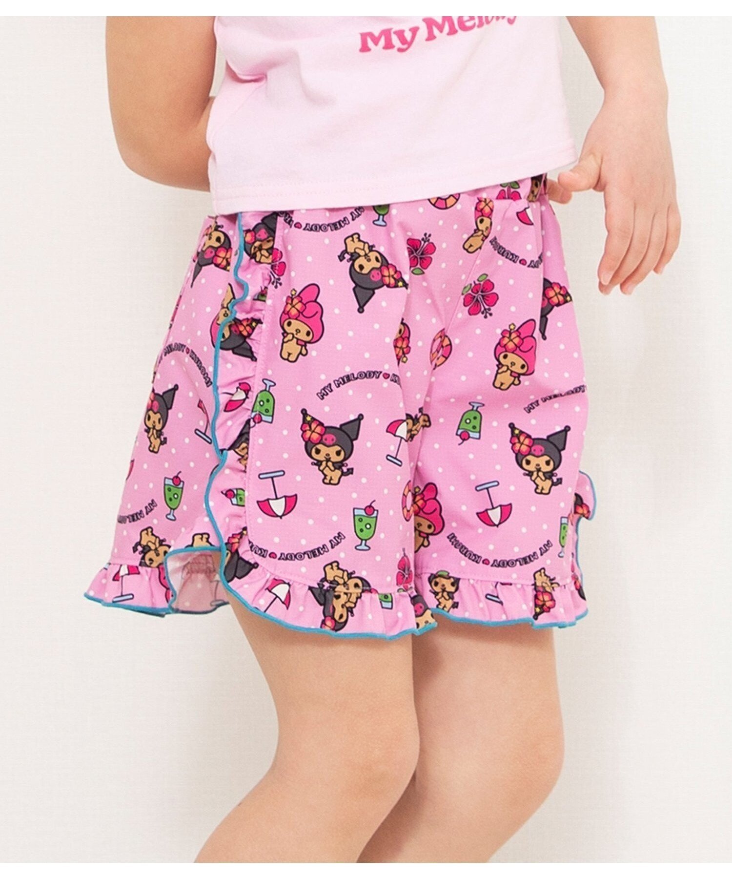 【エフオー オンラインストア/F.O.Online Store / KIDS】のサンリオキャラクターズ 水陸両用パンツ UVカット撥水 インテリア・キッズ・メンズ・レディースファッション・服の通販 founy(ファニー) 　ファッション　Fashion　キッズファッション　Fashion for Kids　ボトムス　Bottoms　アウトドア　Outdoor Clothing　フリル　Frill, Ruffle　ボトム　Bottoms, Lower Wear　夏　Summer　ピンク|ID: prp329100004960972 ipo3291000000037221152