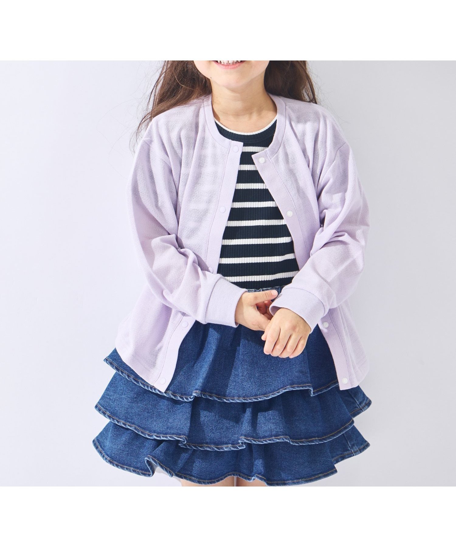 【エバ―クローゼット/ever closet / KIDS】のカーディガン 長袖 上着 羽織 アウター 薄手 女の子 男の子 子供 子供服 インテリア・キッズ・メンズ・レディースファッション・服の通販 founy(ファウニー) 　ファッション　Fashion　キッズファッション　Fashion for Kids　アウター　Coat Outerwear /Kids　春　Spring　カーディガン　Cardigan, Knitwear　軽量　Lightweight, Ultra Light　シンプル　Simple, Minimal　トレンド　Trend, Trending Now　長袖　Long Sleeve, Full Sleeve　ポケット　Pocket, Pocket Detail　羽織　Haori, Light Jacket　S/S・春夏　SS, Spring/Summer, Warm Season　再入荷　Restock / Back in Stock　夏　Summer　スミレ|ID: prp329100004960982 ipo3291000000037385872