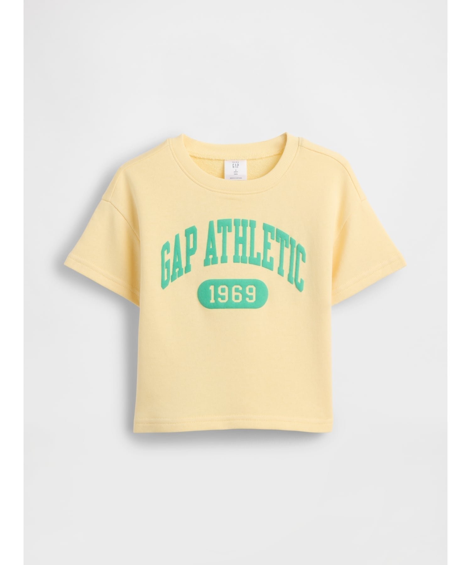 【ギャップ/GAP / KIDS】のbabyGap フレンチテリー 半袖 スウェットシャツ インテリア・キッズ・メンズ・レディースファッション・服の通販 founy(ファウニー) 　ファッション　Fashion　キッズファッション　Fashion for Kids　グラフィック　Graphic, Graphic Design　ショルダー　Shoulder, Shoulder Strap　ストレート　Straight, Straight Cut　ドロップ　Drop Shoulder, Dropped Style　フィット　Fit, Slim Fit　フレンチ　French, French Style　フロント　Front, Front Design　リラックス　Relax, Relaxed Fit　半袖　Short Sleeve, Half Sleeve　LIGHT_YELLOW|ID: prp329100004960987 ipo3291000000037380449