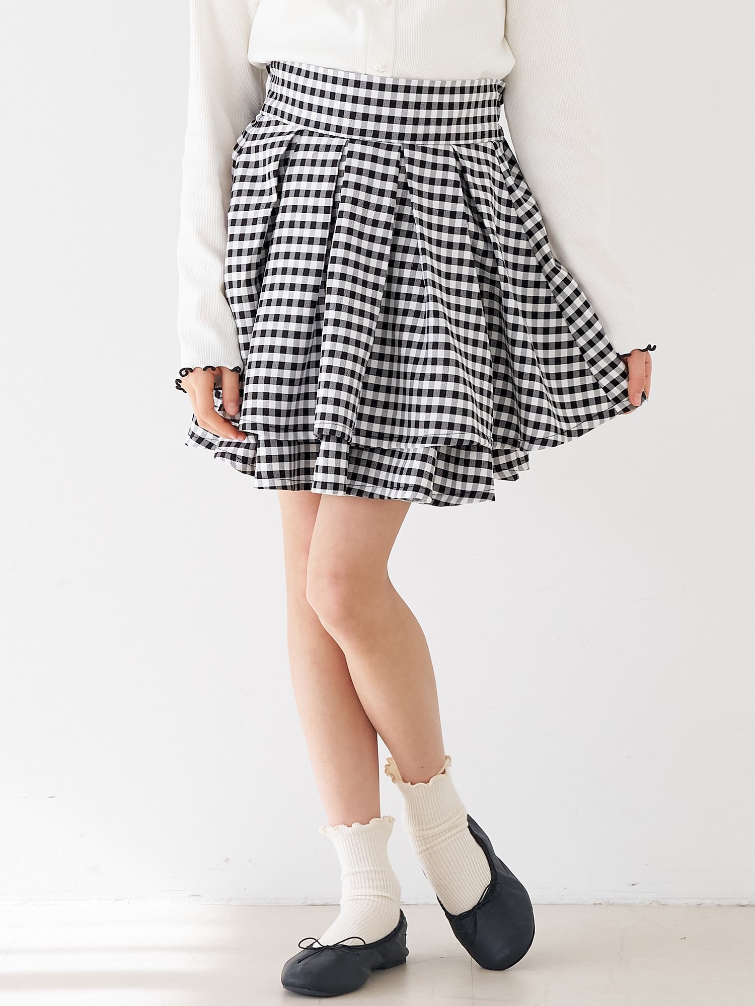 【コカ/coca / KIDS】のキッズ ギンガムチェックフレアスカート 人気、トレンドファッション・服の通販 founy(ファニー) 　ファッション　Fashion　キッズファッション　Fashion for Kids　洗える　Machine Washable　ガーリー　Girly, Feminine Style　ギンガム　Gingham, Gingham Fabric　クラシカル　Classical, Vintage-Inspired　サンダル　Sandals, Summer Shoes　シューズ　Shoes, Footwear　ショート　Short, Short Length　シンプル　Simple, Minimal　スウェット / スエット　Sweatshirt, Sweatwear　スニーカー　Sneakers, Trainers　チェック　Check, Plaid, Tartan　バレエ　Ballet, Ballet Style　フレア　Flare, Flared　ポケット　Pocket, Pocket Detail　ロング　Long, Long-Length　おすすめ　Recommended / Our Picks　2026年　2026　2026春夏・S/S　Spring/Summer 2026 SS26　 other-1|ID: prp329100004960990 ipo3291000000037221232