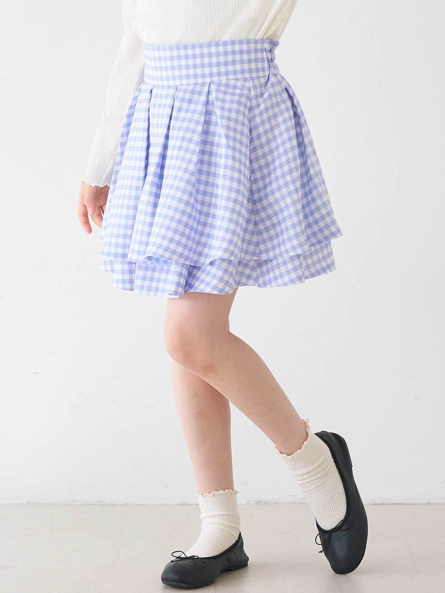 【コカ/coca / KIDS】のキッズ ギンガムチェックフレアスカート インテリア・キッズ・メンズ・レディースファッション・服の通販 founy(ファニー) 　ファッション　Fashion　キッズファッション　Fashion for Kids　洗える　Machine Washable　ガーリー　Girly, Feminine Style　ギンガム　Gingham, Gingham Fabric　クラシカル　Classical, Vintage-Inspired　サンダル　Sandals, Summer Shoes　シューズ　Shoes, Footwear　ショート　Short, Short Length　シンプル　Simple, Minimal　スウェット / スエット　Sweatshirt, Sweatwear　スニーカー　Sneakers, Trainers　チェック　Check, Plaid, Tartan　バレエ　Ballet, Ballet Style　フレア　Flare, Flared　ポケット　Pocket, Pocket Detail　ロング　Long, Long-Length　おすすめ　Recommended / Our Picks　2026年　2026　2026春夏・S/S　Spring/Summer 2026 SS26　Lt.blue|ID: prp329100004960990 ipo3291000000037221238