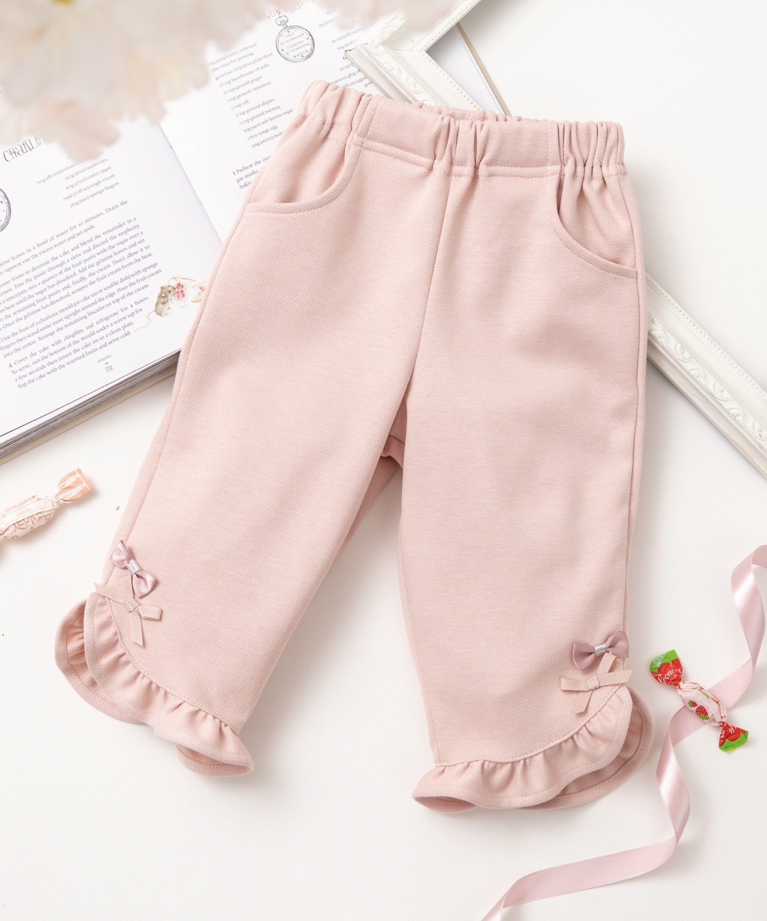 【パンパンテュテュ/panpantutu / KIDS】のフリルカプリパンツ 人気、トレンドファッション・服の通販 founy(ファニー) 　ファッション　Fashion　キッズファッション　Fashion for Kids　ボトムス　Bottoms　おすすめ　Recommended / Our Picks　フリル　Frill, Ruffle　ポケット　Pocket, Pocket Detail　リボン　Ribbon, Bow　夏　Summer　春　Spring　S/S・春夏　SS, Spring/Summer, Warm Season　 other-1|ID: prp329100004961003 ipo3291000000037221300