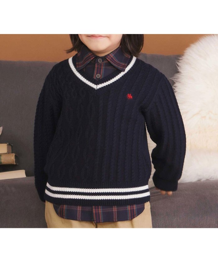 【ベベ オンライン ストア/BEBE ONLINE STORE / KIDS】の【POLO BCS(ポロ・ビーシーエス)*SLAP SLIPコラボ】襟ライン入りVネックトラッドニットプルオーバー(80~130cm) インテリア・キッズ・メンズ・レディースファッション・服の通販 founy(ファニー) https://founy.com/ ファッション Fashion キッズファッション Fashion for Kids トップス・カットソー Cut & Sew Tops コラボ Collaboration, Collab バランス Balance, Style Balance フレンチ French, French Style フロント Front, Front Design ワンポイント One Point, Statement Accent A/W・秋冬 Autumn/Winter おすすめ Recommended / Our Picks エレガント 上品 Elegant 2025年 2025 2025-2026秋冬・A/W Autumn/Winter 2025–26 AW25–26 |ID: prp329100004961014 ipo3291000000037221353