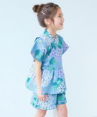 【デビロック/devirock / KIDS】のえらべるデザイン ペプラム ガールズ甚平 子供服 キッズ ベビー服 女の子 26SS 人気、トレンドファッション・服の通販 founy(ファニー) ファッション Fashion キッズファッション Fashion for Kids セパレート Separate, Two-Piece フリル Frill, Ruffle ブロード Broadcloth, Fine Cotton プリント Print, Printed Pattern ペプラム Peplum, Flared Hem リボン Ribbon, Bow 2026年 2026 2026春夏・S/S Spring/Summer 2026 SS26 thumbnail 006-水彩アジサイ-ブルー|ID: prp329100004961124 ipo3291000000037221944