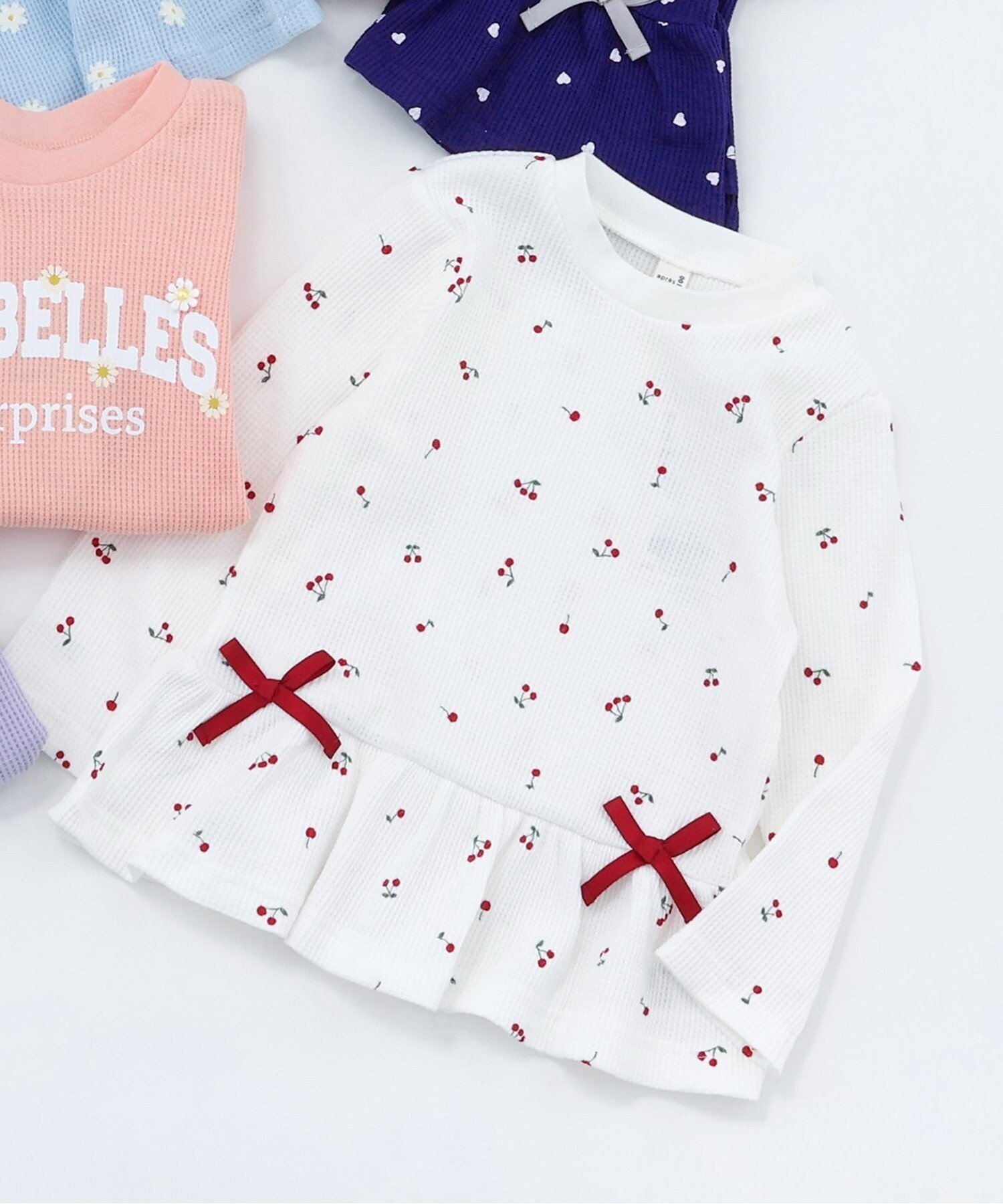 【エフオー オンラインストア/F.O.Online Store / KIDS】のペプラムTシャツ/7days Style インテリア・キッズ・メンズ・レディースファッション・服の通販 founy(ファニー) 　ファッション　Fashion　キッズファッション　Fashion for Kids　ペプラム　Peplum, Flared Hem　長袖　Long Sleeve, Full Sleeve　アイボリー|ID: prp329100004961135 ipo3291000000037221997