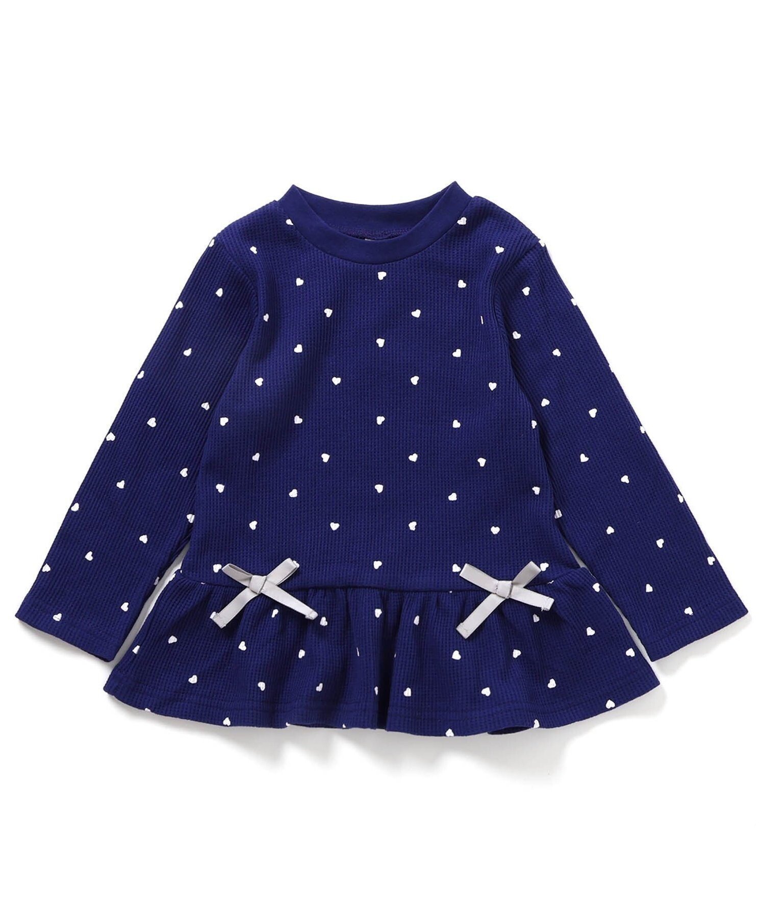 【エフオー オンラインストア/F.O.Online Store / KIDS】のペプラムTシャツ/7days Style インテリア・キッズ・メンズ・レディースファッション・服の通販 founy(ファニー) 　ファッション　Fashion　キッズファッション　Fashion for Kids　ペプラム　Peplum, Flared Hem　長袖　Long Sleeve, Full Sleeve　ネイビーブルー|ID: prp329100004961135 ipo3291000000037222002