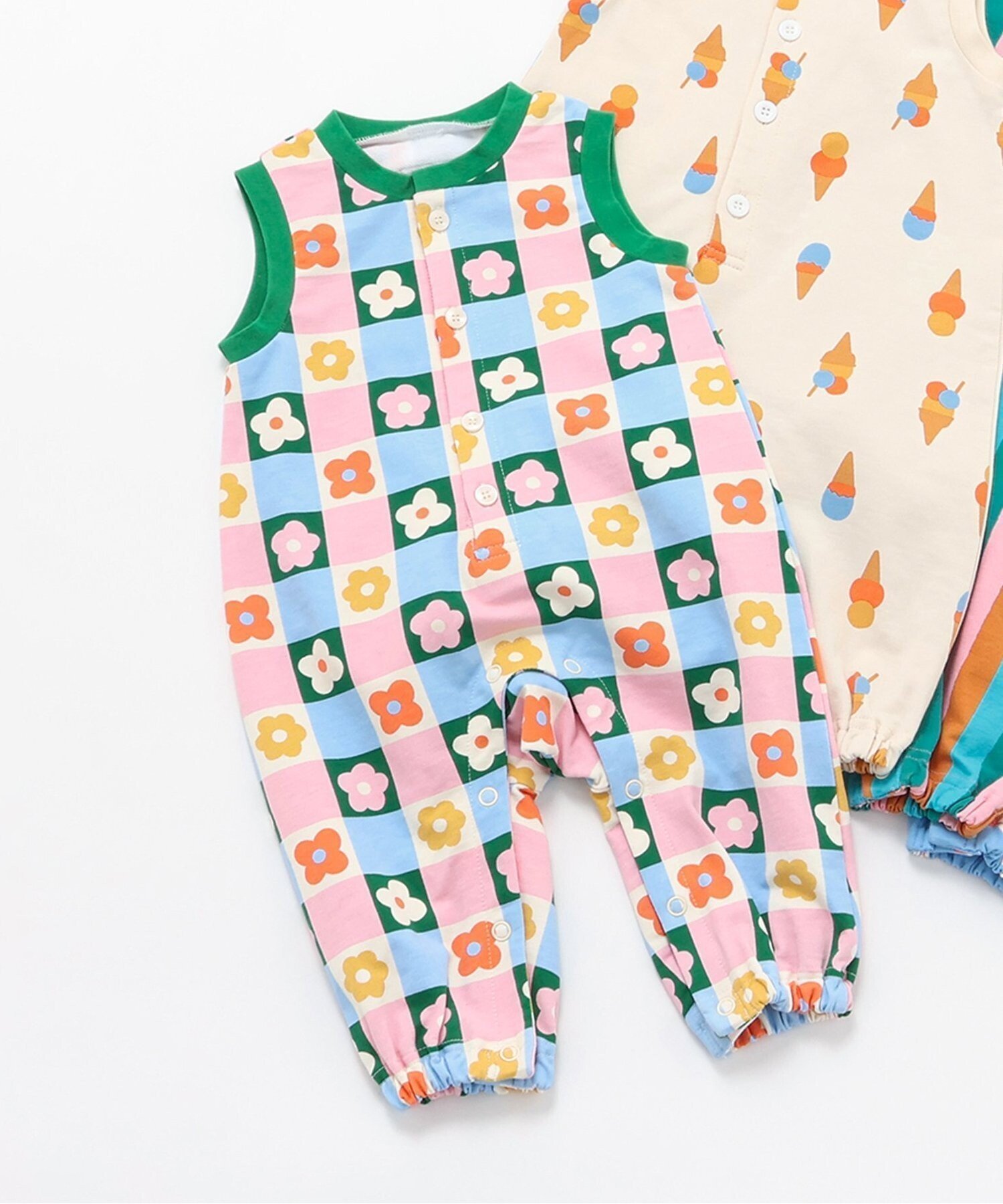 【エフオー オンラインストア/F.O.Online Store / KIDS】の【リンク】FUNNY総柄オールインワン インテリア・キッズ・メンズ・レディースファッション・服の通販 founy(ファニー) 　ファッション　Fashion　キッズファッション　Fashion for Kids　花柄|ID: prp329100004961241 ipo3291000000037222483