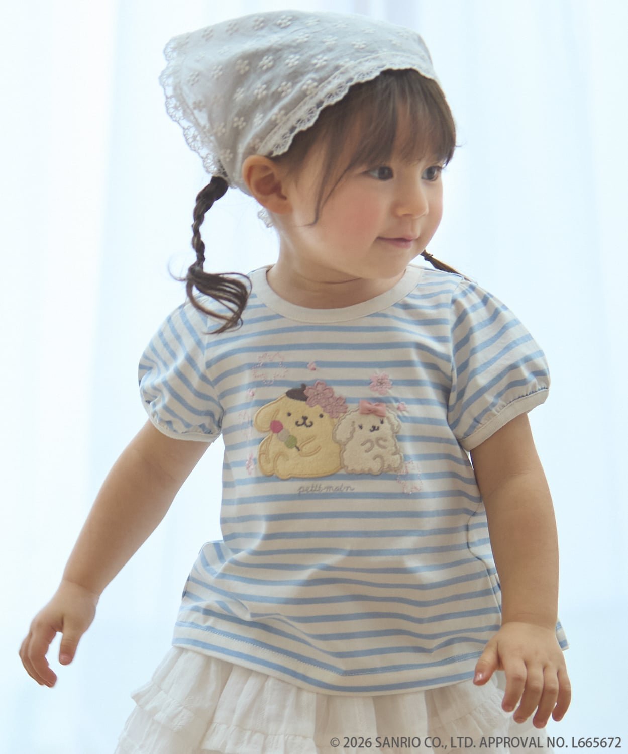 【ナルミヤ オンライン/NARUMIYA ONELINE / KIDS】の【サンリオキャラクターズ】お花見Tシャツ インテリア・キッズ・メンズ・レディースファッション・服の通販 founy(ファウニー) 　ファッション　Fashion　キッズファッション　Fashion for Kids　キャラクター　Character, Licensed Characters　スリーブ　Sleeve, Long Sleeve / Short Sleeve　ペプラム　Peplum, Flared Hem　ポケット　Pocket, Pocket Detail　ラベンダー　Lavender　ブルー|ID: prp329100004961248 ipo3291000000037381378