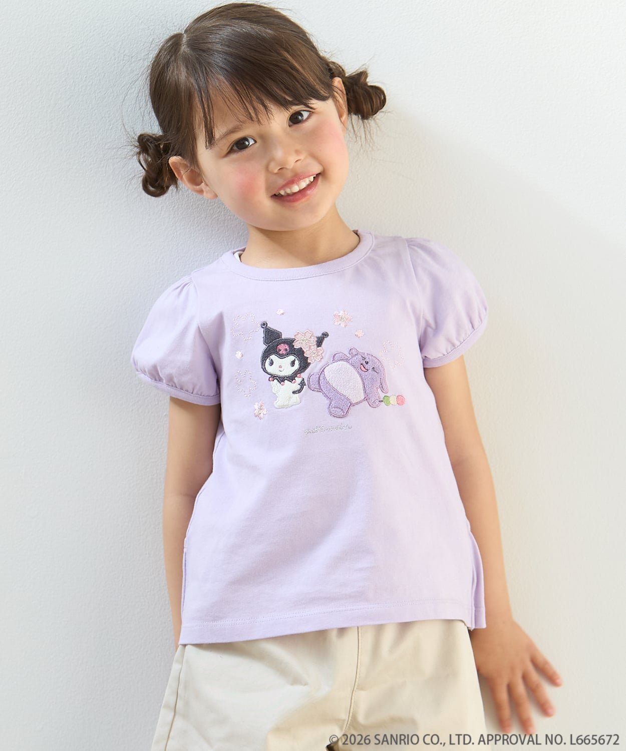 【ナルミヤ オンライン/NARUMIYA ONELINE / KIDS】の【サンリオキャラクターズ】お花見Tシャツ インテリア・キッズ・メンズ・レディースファッション・服の通販 founy(ファウニー) 　ファッション　Fashion　キッズファッション　Fashion for Kids　キャラクター　Character, Licensed Characters　スリーブ　Sleeve, Long Sleeve / Short Sleeve　ペプラム　Peplum, Flared Hem　ポケット　Pocket, Pocket Detail　ラベンダー　Lavender　ラベンダー|ID: prp329100004961248 ipo3291000000037381379