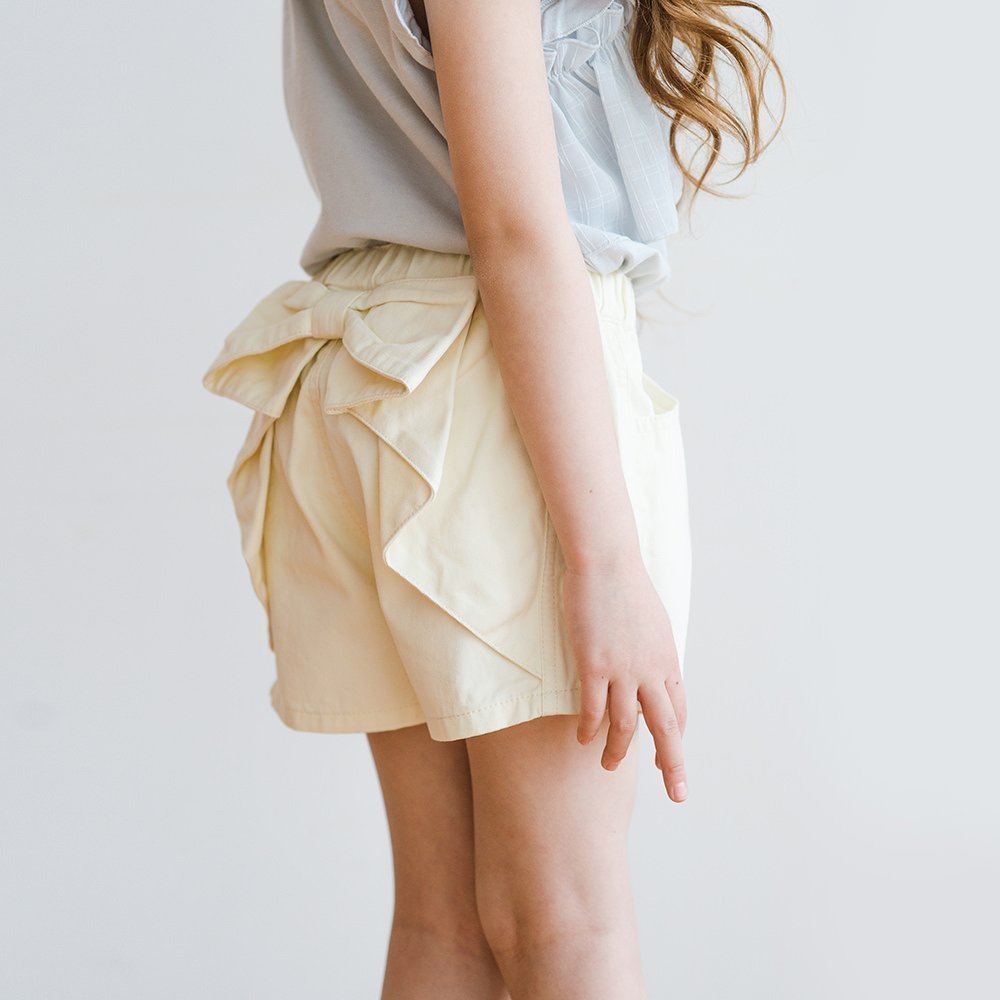 【ブランシェス/branshes / KIDS】のバックリボンショートパンツ インテリア・キッズ・メンズ・レディースファッション・服の通販 founy(ファニー) 　ファッション　Fashion　キッズファッション　Fashion for Kids　ボトムス　Bottoms　おすすめ　Recommended / Our Picks　ショート　Short, Short Length　チュニック　Tunic, Long Top　ポケット　Pocket, Pocket Detail　リボン　Ribbon, Bow　アイボリー|ID: prp329100004961256 ipo3291000000037222550