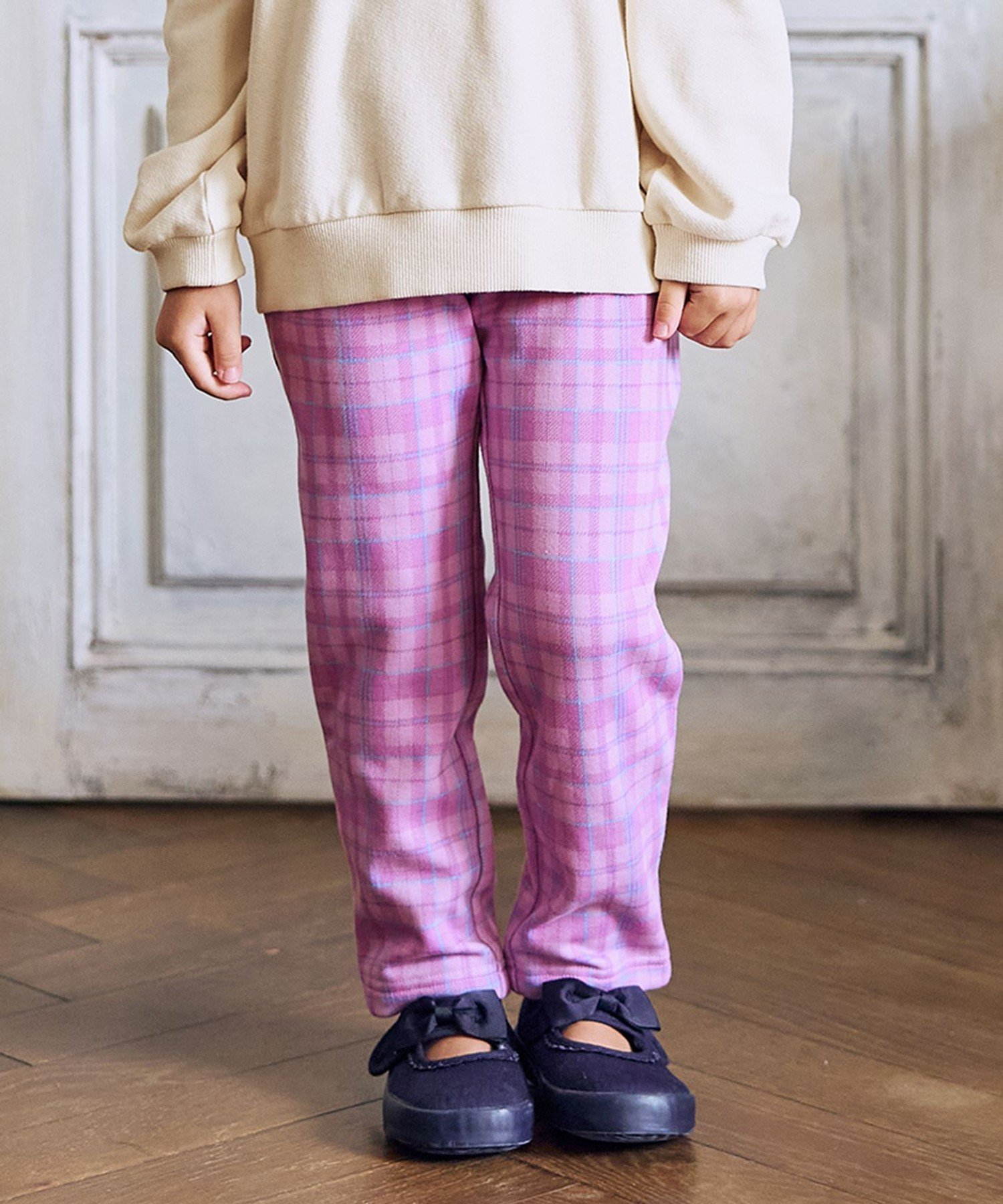 【エニー/ANY / KIDS】の7days 裏シャギー 総柄ガーリーパンツ インテリア・キッズ・メンズ・レディースファッション・服の通販 founy(ファニー) 　ファッション　Fashion　キッズファッション　Fashion for Kids　ボトムス　Bottoms　チェック　Check, Plaid, Tartan　プリント　Print, Printed Pattern　ポケット　Pocket, Pocket Detail　冬　Winter / This Winter　おすすめ　Recommended / Our Picks　ピンク×チェック[312]|ID: prp329100004961285 ipo3291000000037222707