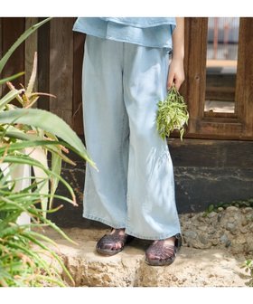 【グローバルワーク/GLOBAL WORK / KIDS】のサラサライージーデニムパンツ/キッズ/656389 大人の最旬トレンドファッション＆コーディネート founy(ファウニー) ファッション Fashion キッズファッション Fashion for Kids ボトムス Bottoms おすすめ Recommended / Our Picks セットアップ Set-Up, Coordinated Outfit デニム Denim, Jeans Material ビスチェ Bustier, Corset Top フロント Front, Front Design ポケット Pocket, Pocket Detail リラックス Relax, Relaxed Fit エレガント 上品 Elegant 夏 Summer |ID:prp329100004961306