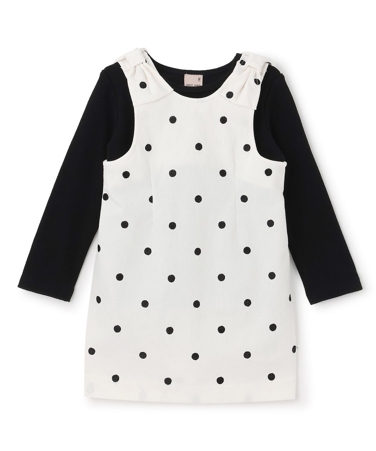 【ナルミヤ オンライン/NARUMIYA ONELINE / KIDS】の【リンク】肩リボンジャンスカセット インテリア・キッズ・メンズ・レディースファッション・服の通販 founy(ファニー) 　ファッション　Fashion　キッズファッション　Fashion for Kids　ジャンスカ　Jumper Skirt, Pinafore Dress　セットアップ　Set-Up, Coordinated Outfit　ドット　Polka Dot, Dot Pattern　ベビー　Baby, Babywear　ポケット　Pocket, Pocket Detail　リボン　Ribbon, Bow　エレガント 上品　Elegant　無地　Plain, Solid Color　アイボリー|ID: prp329100004961333 ipo3291000000037222926