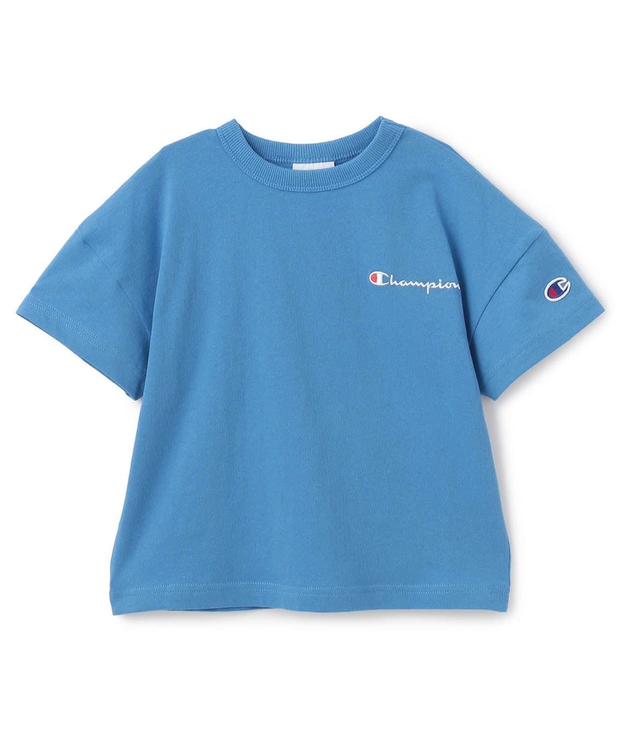 【ナルミヤ オンライン/NARUMIYA ONELINE / KIDS】の【チャンピオン】ルーズフィット半袖T インテリア・キッズ・メンズ・レディースファッション・服の通販 founy(ファニー) 　ファッション　Fashion　キッズファッション　Fashion for Kids　シンプル　Simple, Minimal　ポケット　Pocket, Pocket Detail　ルーズ　Loose, Oversized　ワンポイント　One Point, Statement Accent　半袖　Short Sleeve, Half Sleeve　ライト ブルー|ID: prp329100004961353 ipo3291000000037223036